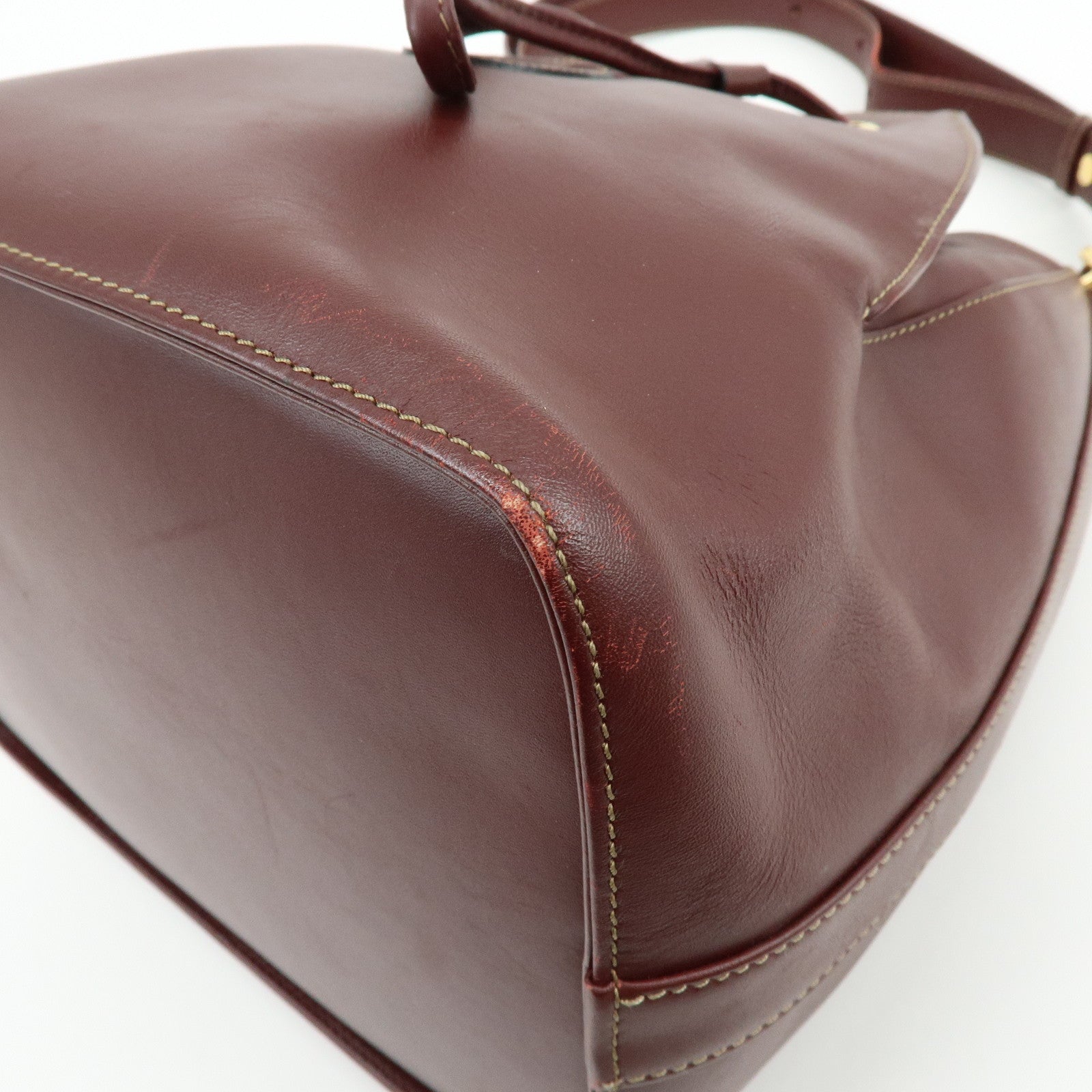 Cartier Must de Cartier Leather Shoulder Crossbody Bag Bordeaux