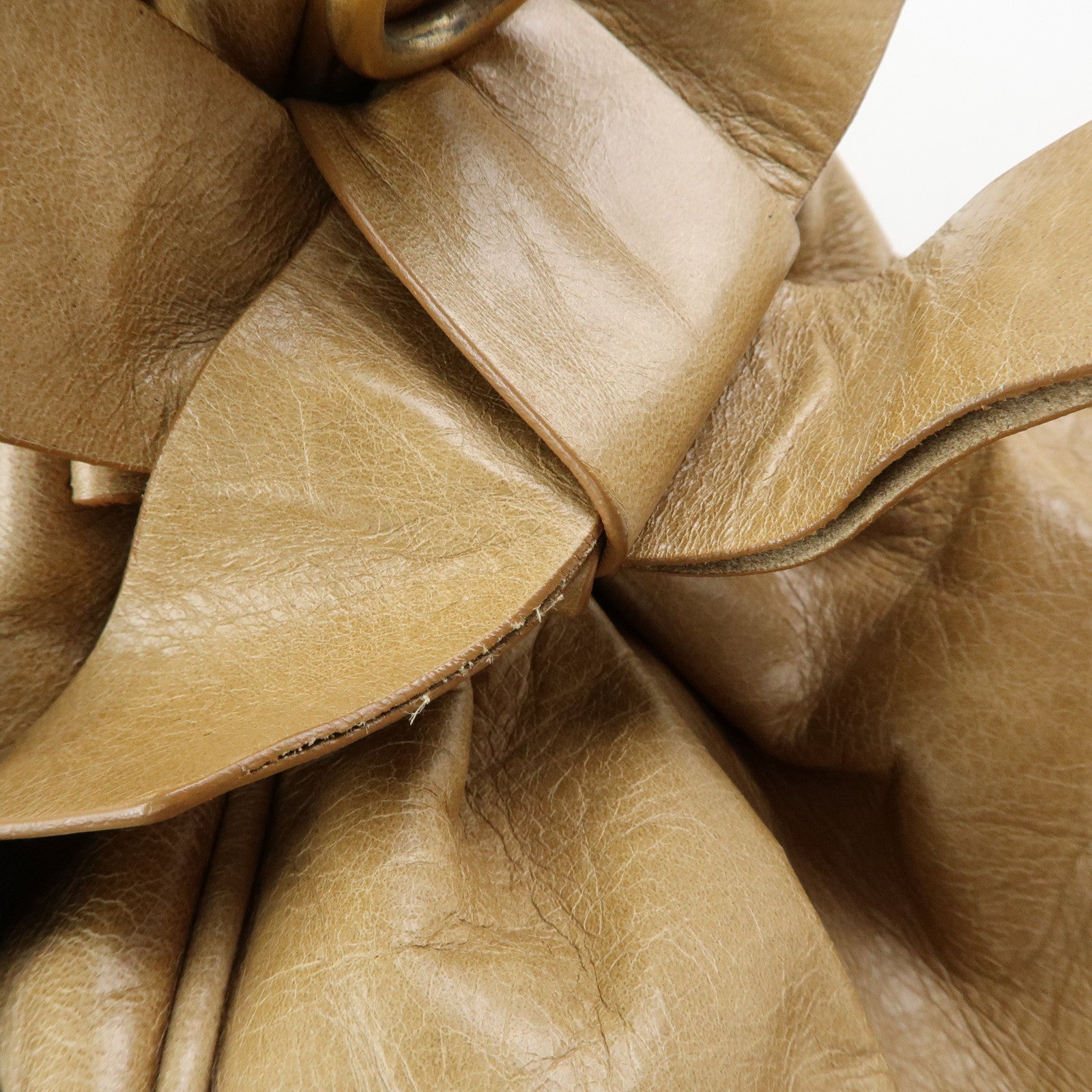 MIU MIU Leather 2Way Bag Hand Bag Shoulder Bag Beige RT0438