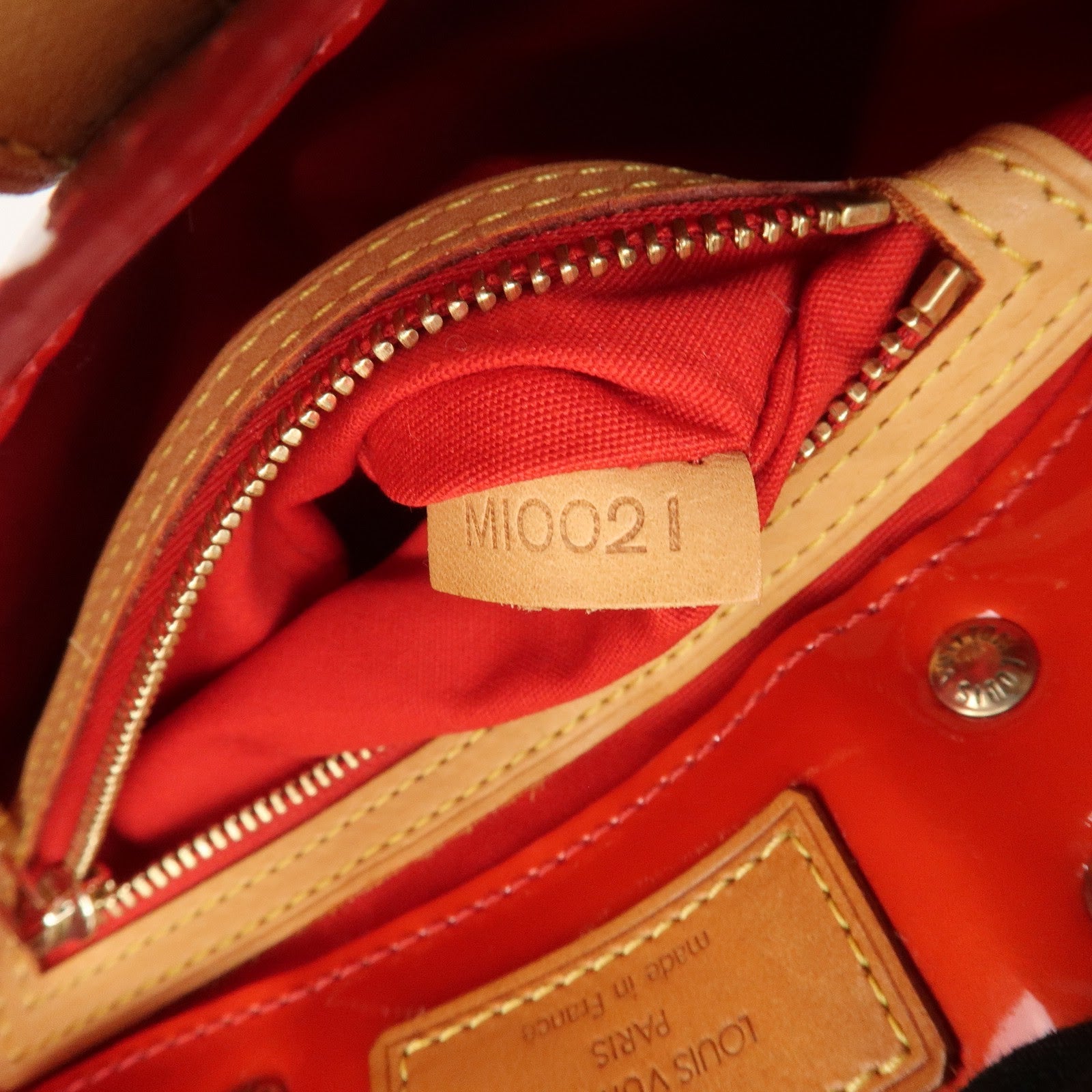 Louis Vuitton Monogram Vernis Lead PM Hand Bag Rouge M91088