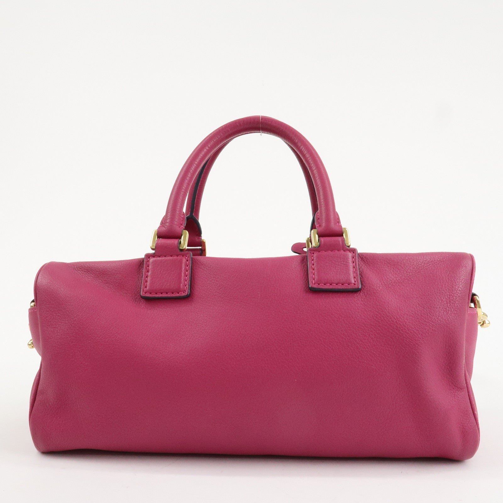 LOEWE Anagram Leather 2WAY Hand Bag Shoulder Bag Hot Pink Used
