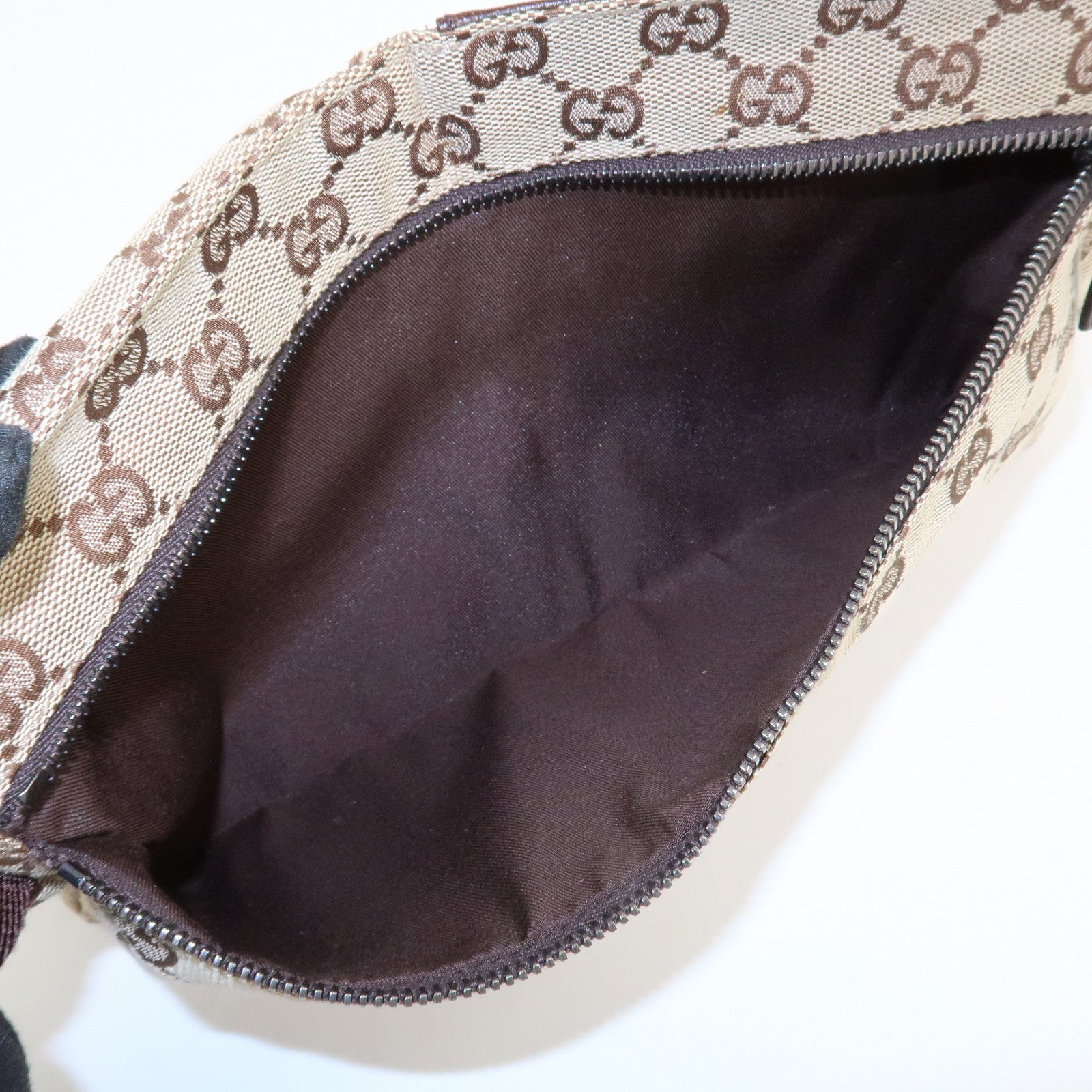 GUCCI GG Canvas Leather Waist Bag Crossbody Bag Beige Brown 28566 Used