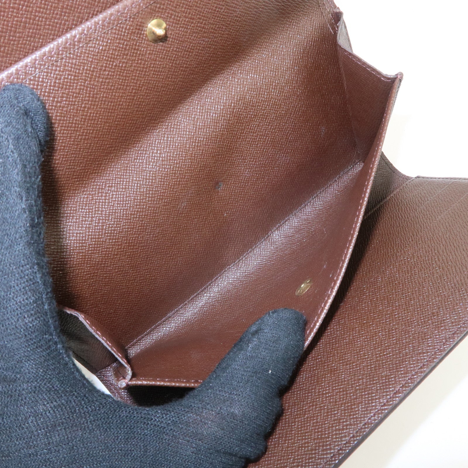 Louis Vuitton Damier Porte Tresor International Long Wallet N61215 Used