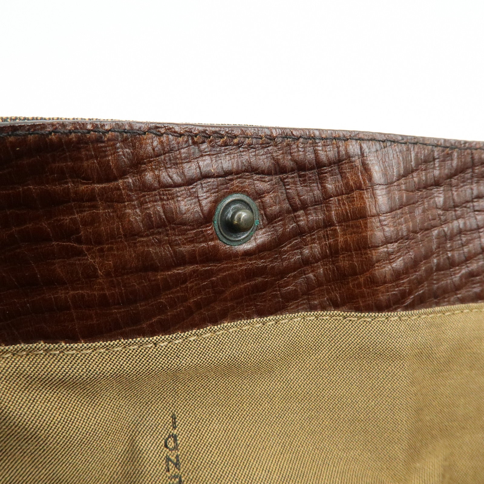 FENDI Zucca Ethnico Canvas Leather Tote Bag Shoulder Bag 8BN162