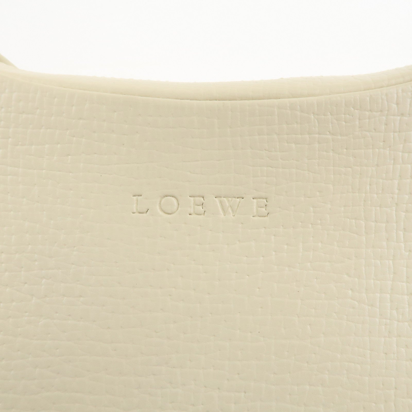 LOEWE Leather Shoulder Bag Hand Bag Ivory