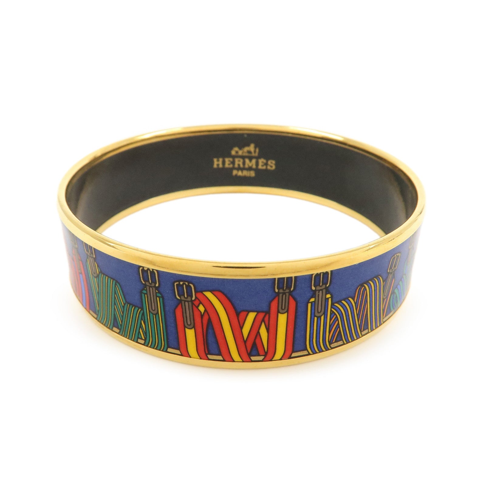 HERMES Email GM Bangle Bracelet Blue Multicolor