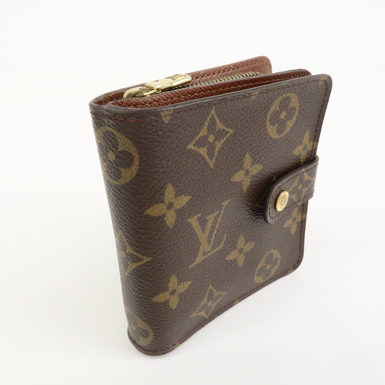 Louis Vuitton Monogram Compact Zippy Small Wallet Brown M61667