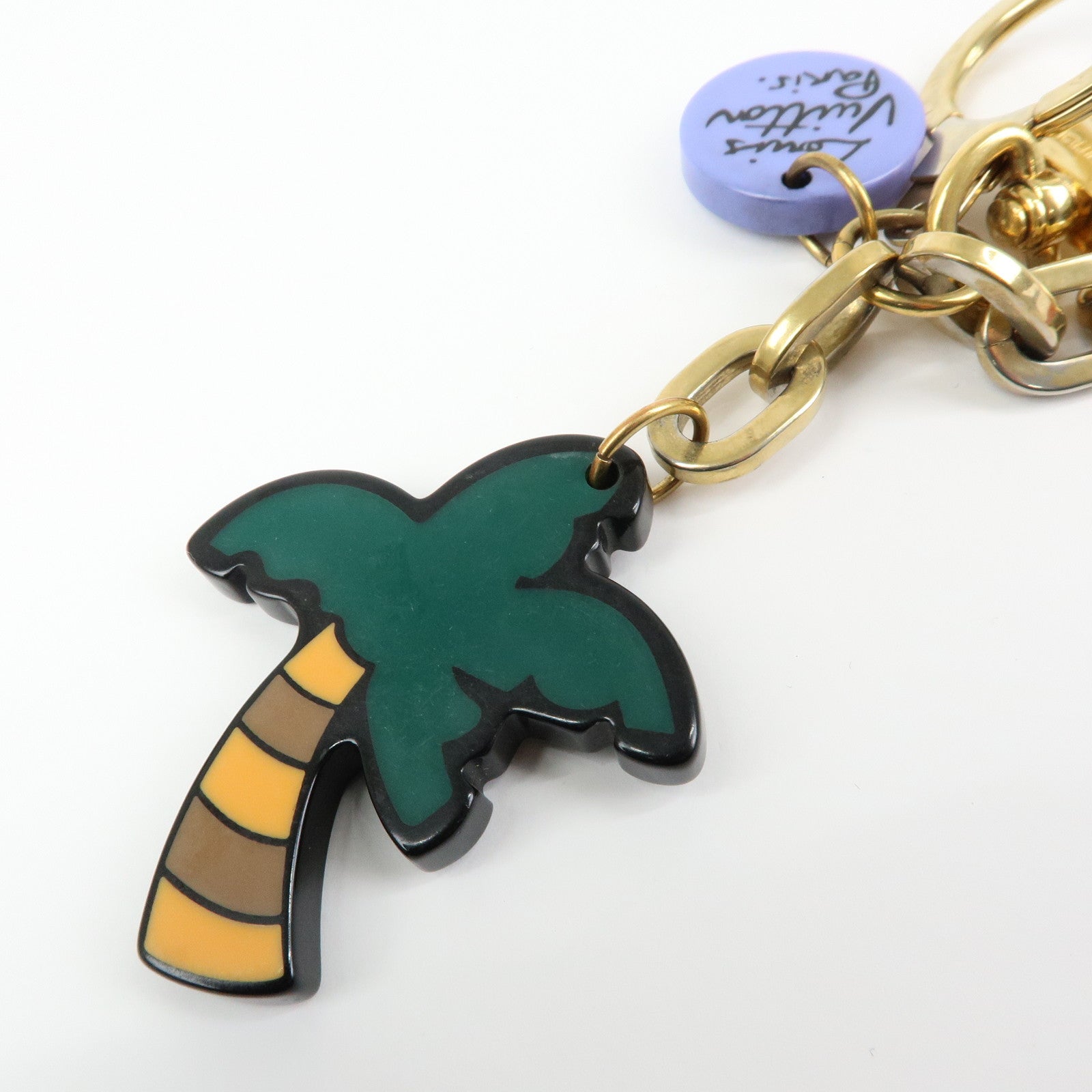 Louis Vuitton Plastic Metal Palm Tree Bag Charm Key Chain M66260