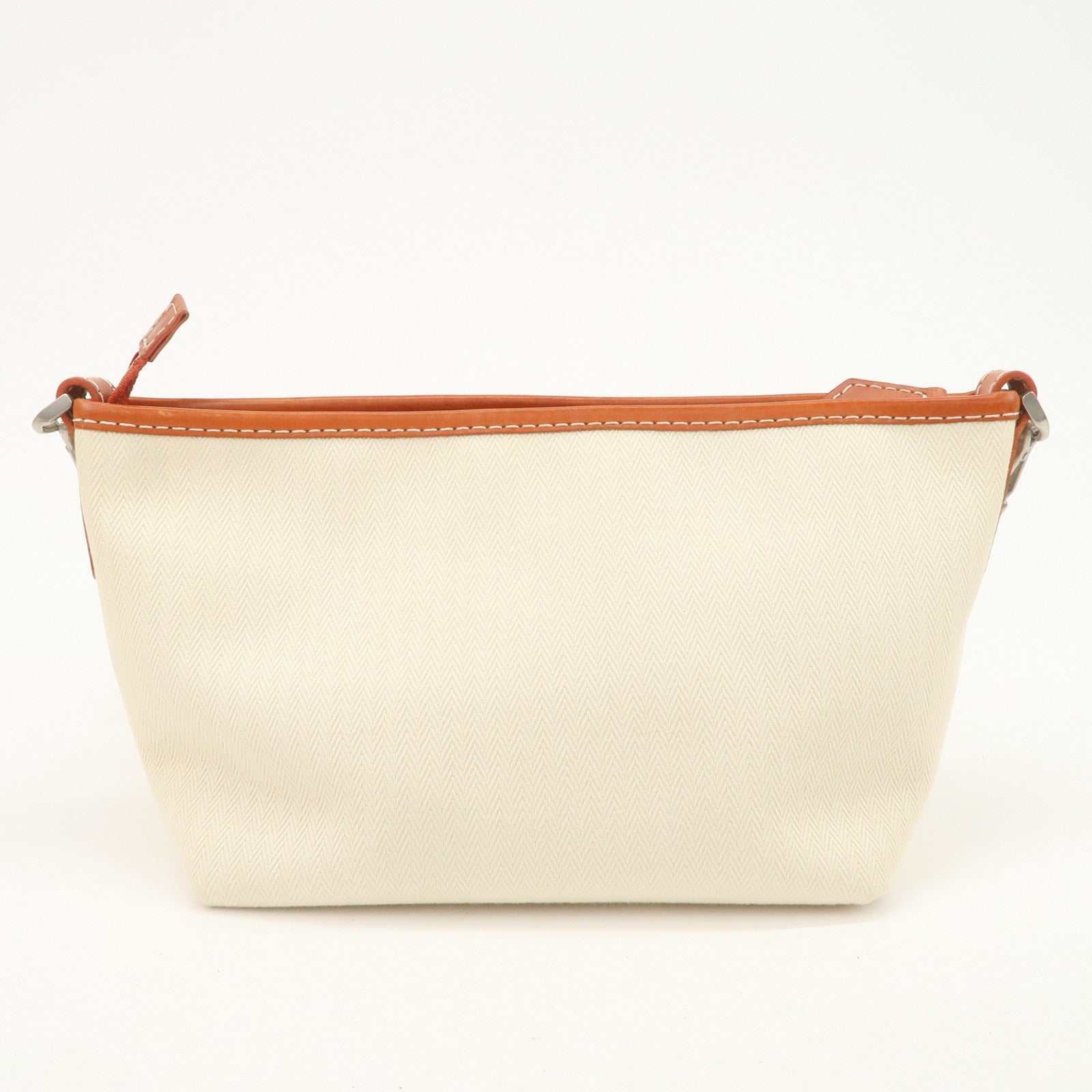 BURBERRY Blue Label  Canvas Leather Shoulder Bag Ivory Brown