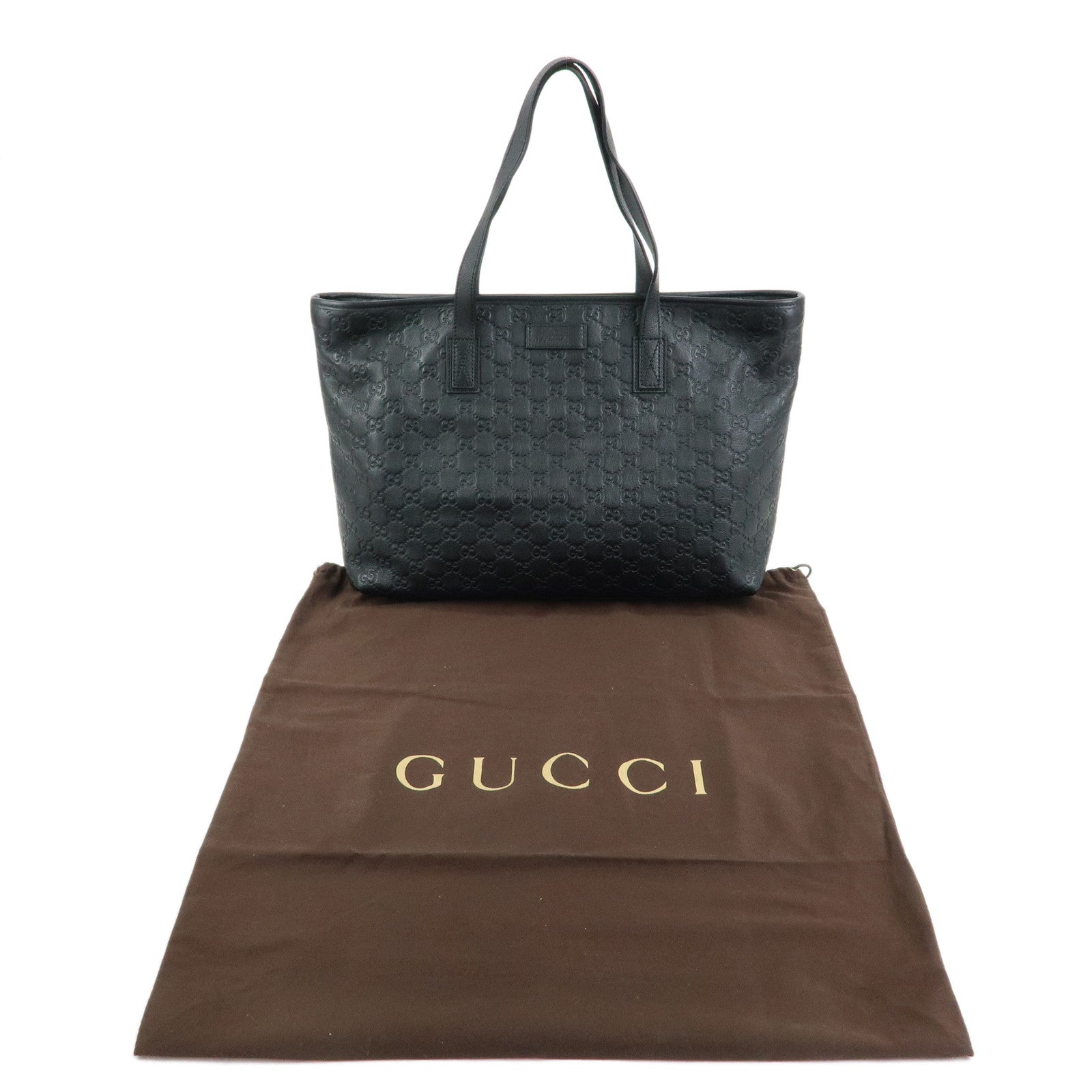 GUCCI Guccissima Leather Tote Bag Shoulder Bag Black 211137