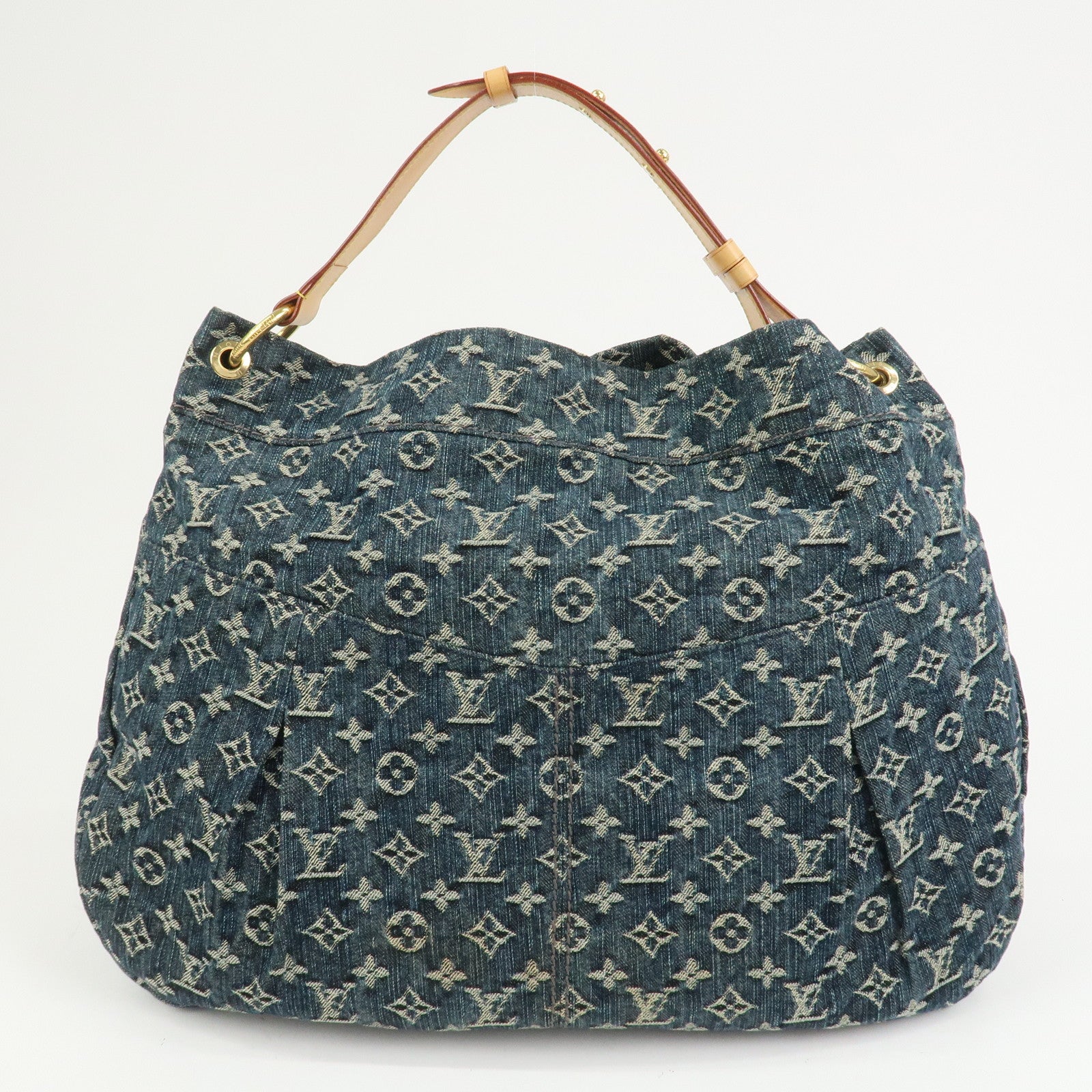 Louis Vuitton Monogram Denim Daily GM Shoulder Bag Gris Bleu M40493
