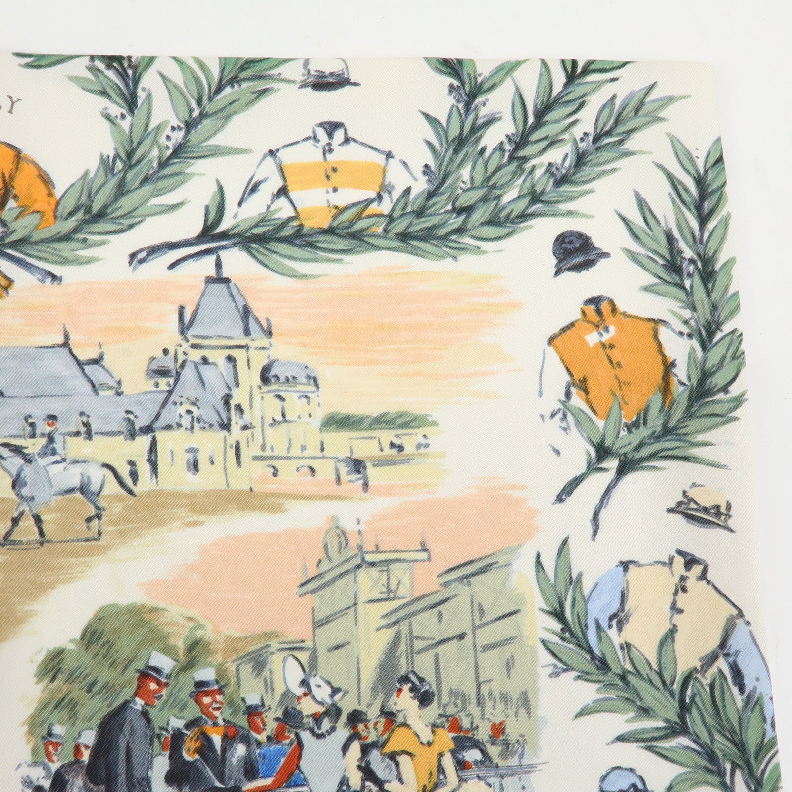 HERMES Carre 45 Carre 70 Set of 2 Silk Scarf CHANTILLY GAUCHO PAR