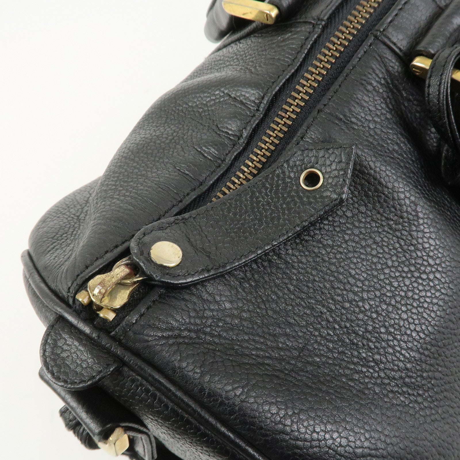CHANEL COCO Mark Caviar skin Boston Bag Black Gold