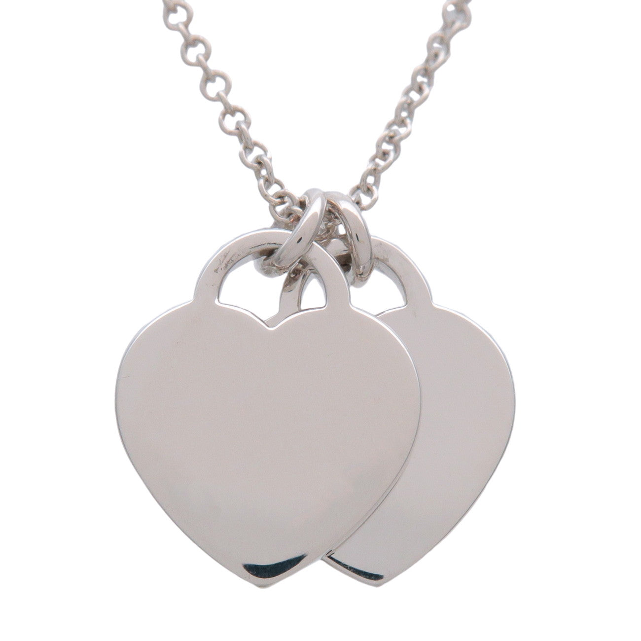 Tiffany & Co Return to Tiffany Mini Double Heart Tag Necklace SV925