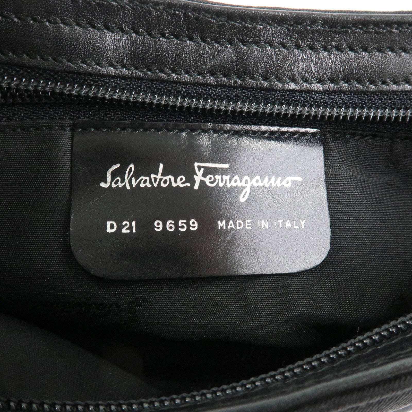 Ferragamo Nylon Shoulder Bag Hand Bag Black D21 9659