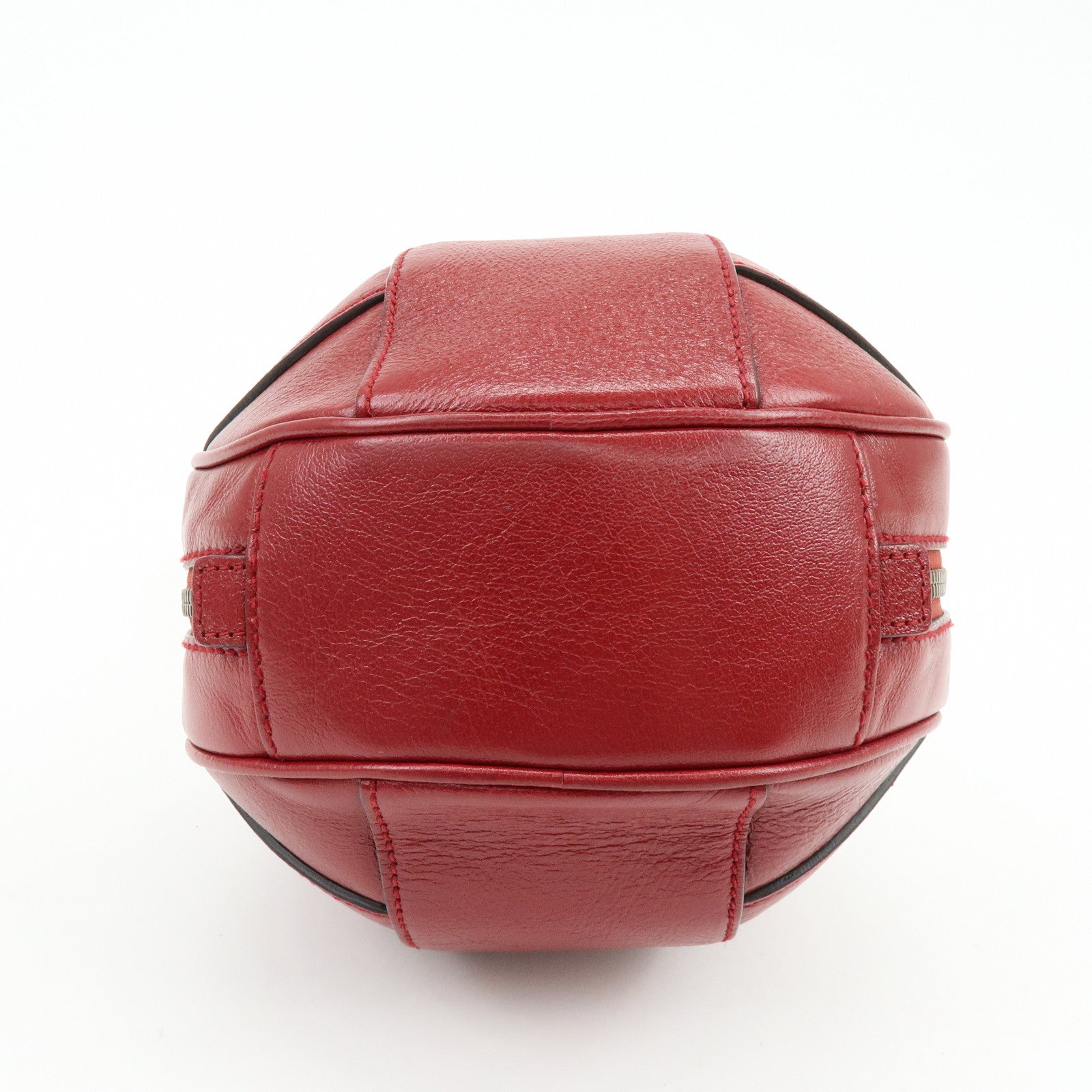 GUCCI Leather Basketball Shaped Mini Hand Shoulder Bag Red 547855