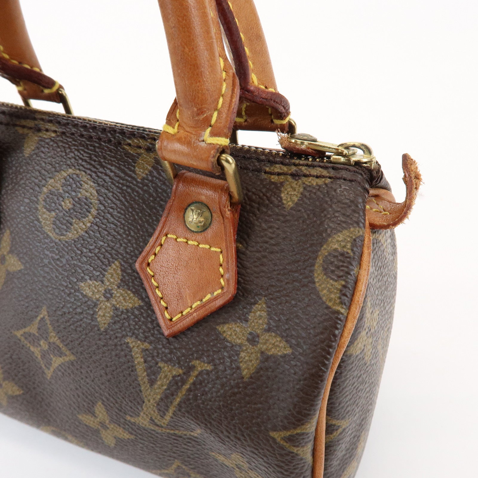 Louis Vuitton Monogram Mini Speedy Hand Bag Boston Bag Brown M41534