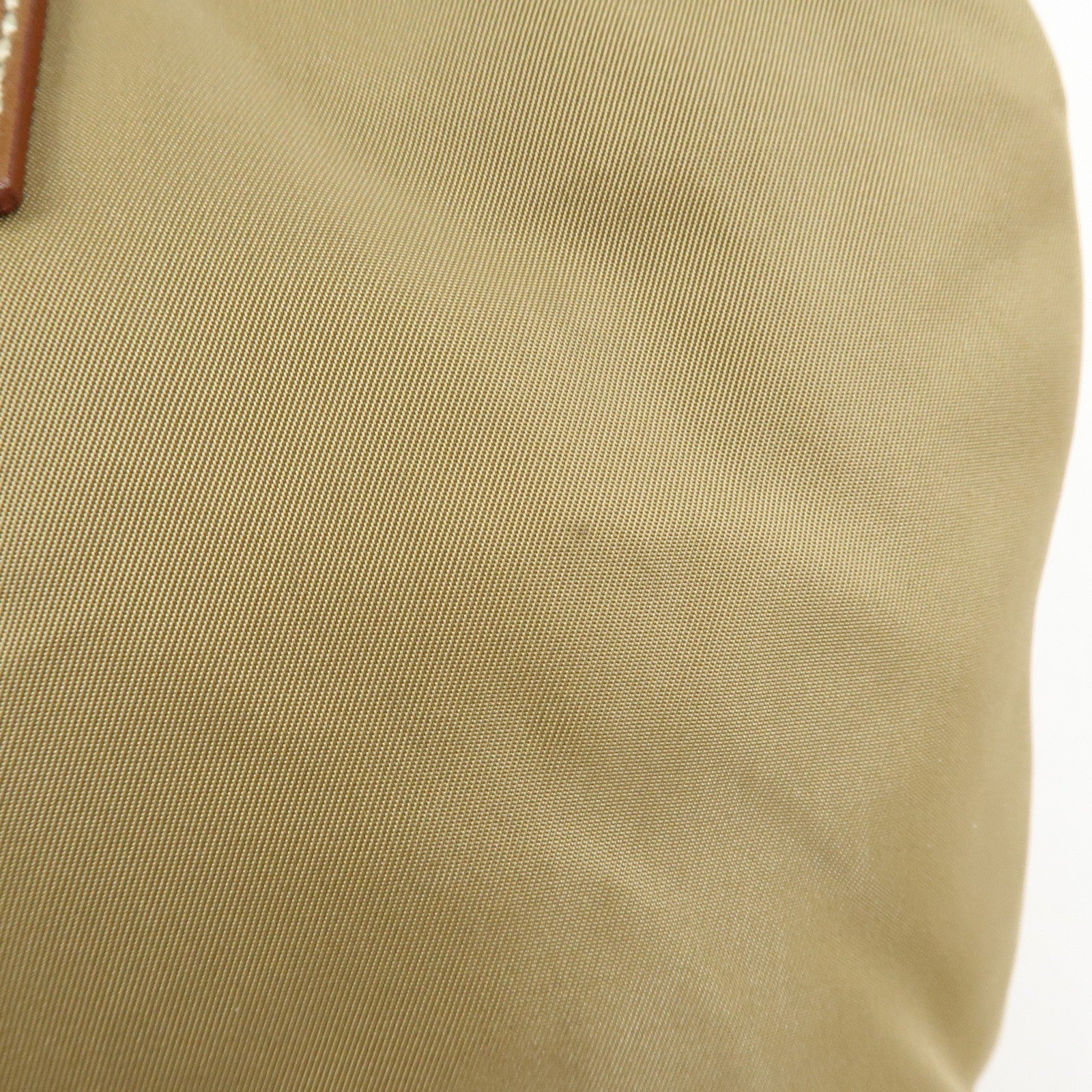PRADA Triangle Logo Nylon Tote Bag Hand Bag Khaki Beige Brown