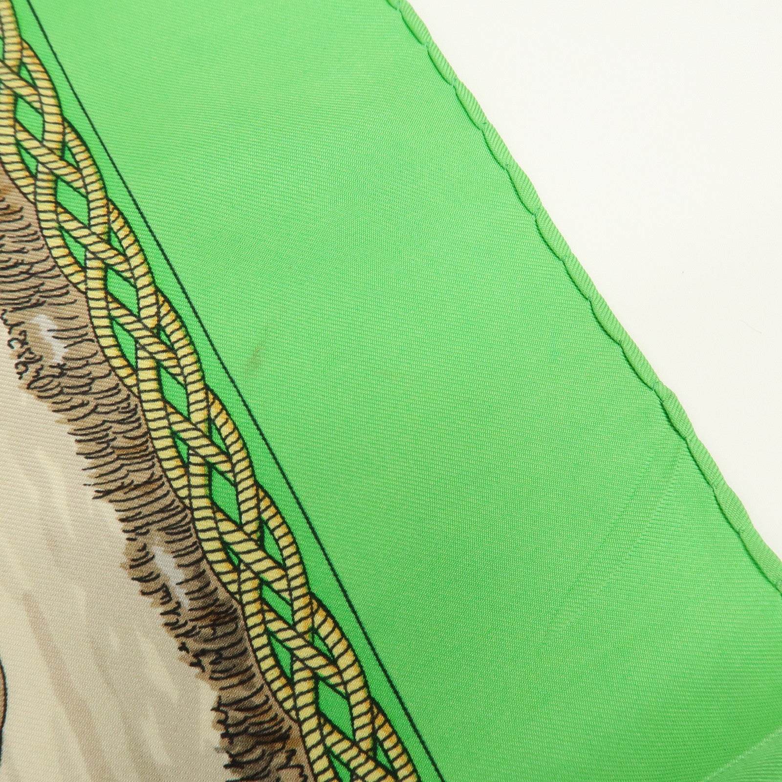 HERMES Carre 90 Silk 100% Scarf GRANDS ATTELAGES Green Pink Gold