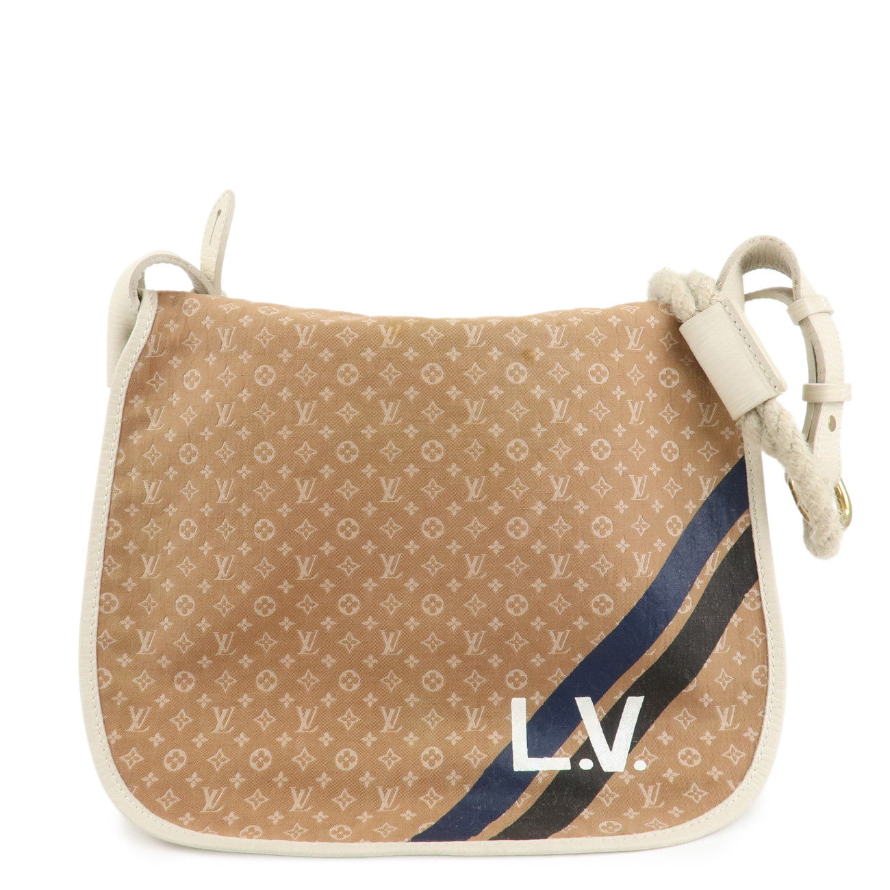 Louis Vuitton Monogram Mini Initial Aman Camel White M40020 Used