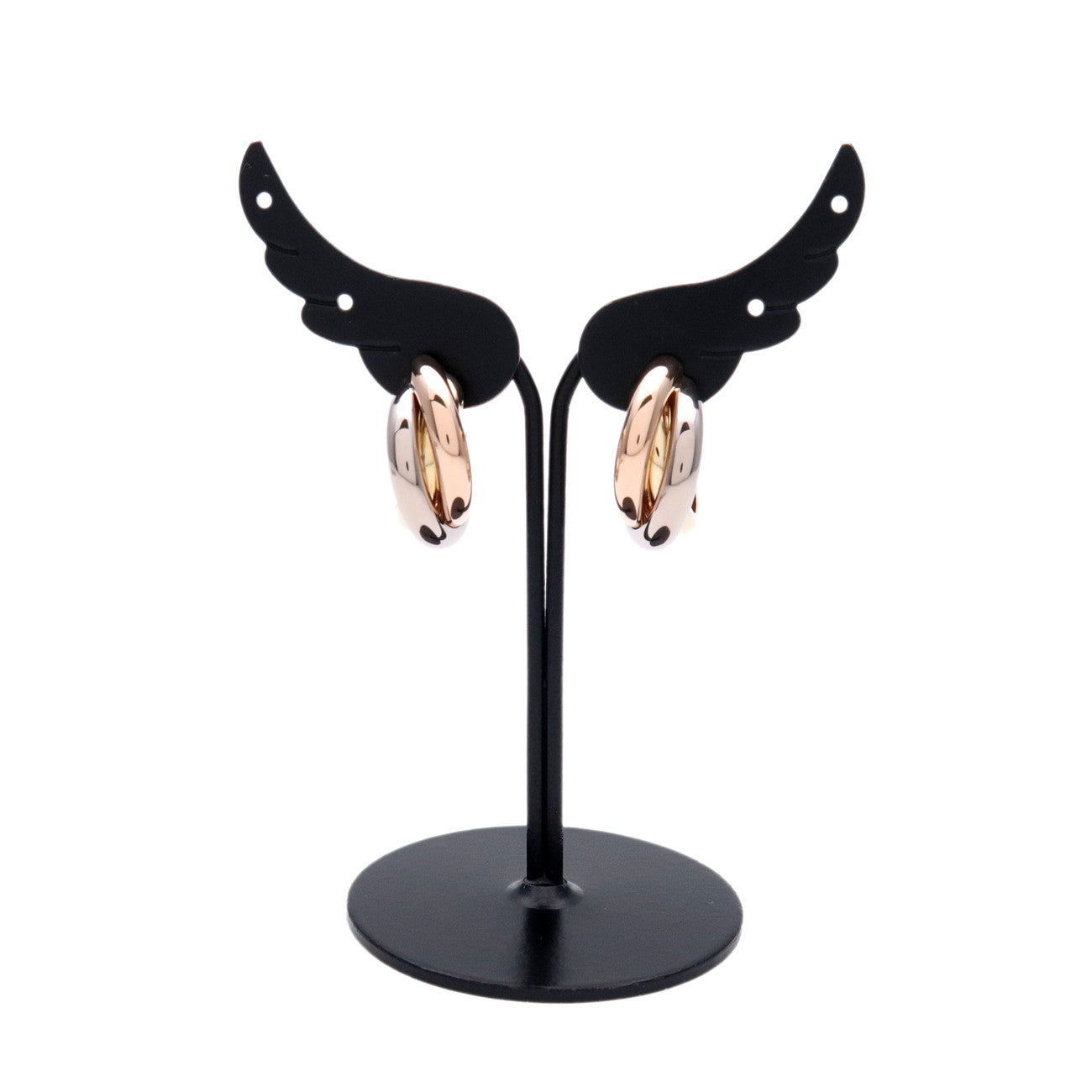 Cartier Trinity Earrings K18 750 White Gold Rose Gold Yellow Gold