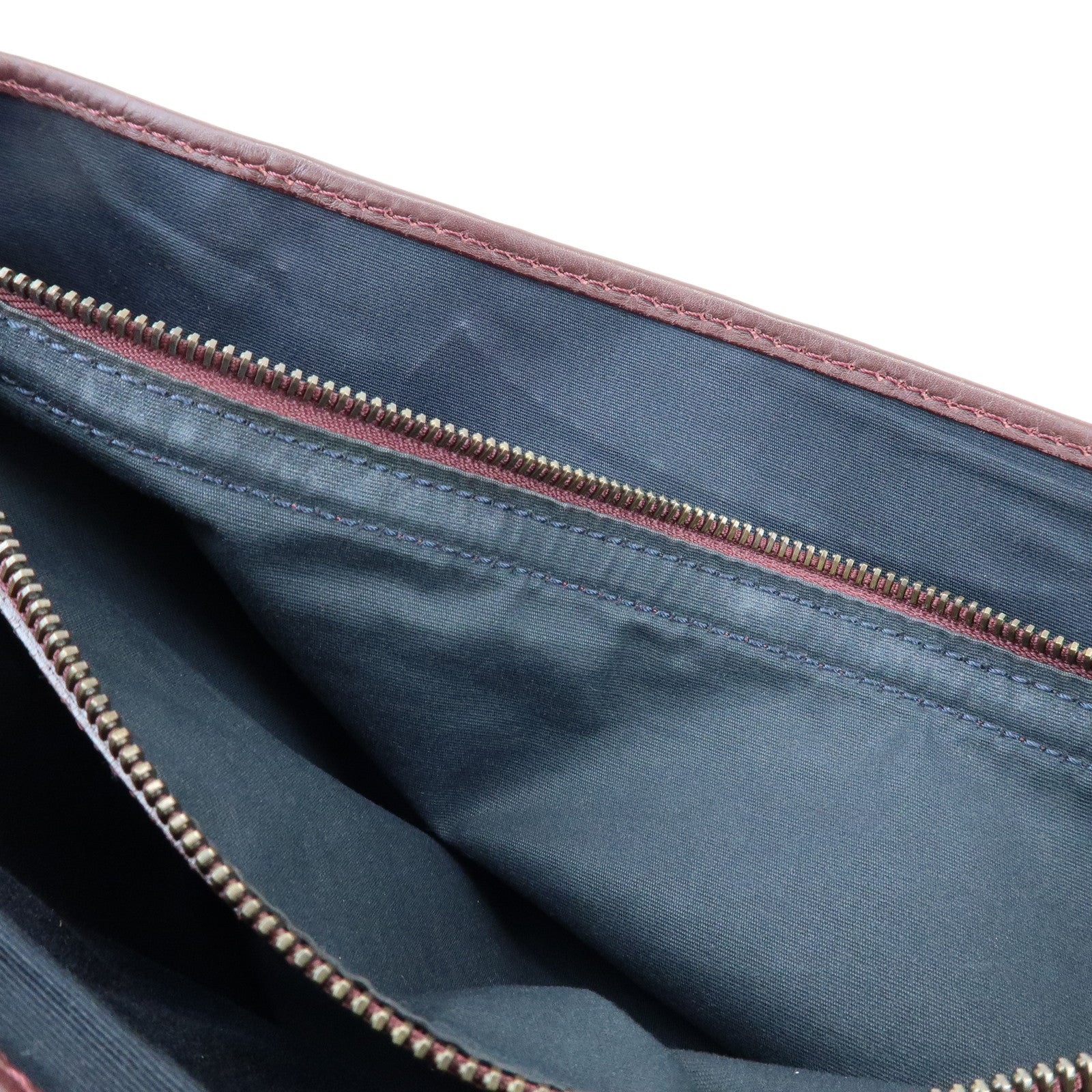 CELINE C Macadam Boogie Bag Suede Leather Hand Bag Black Bordeaux