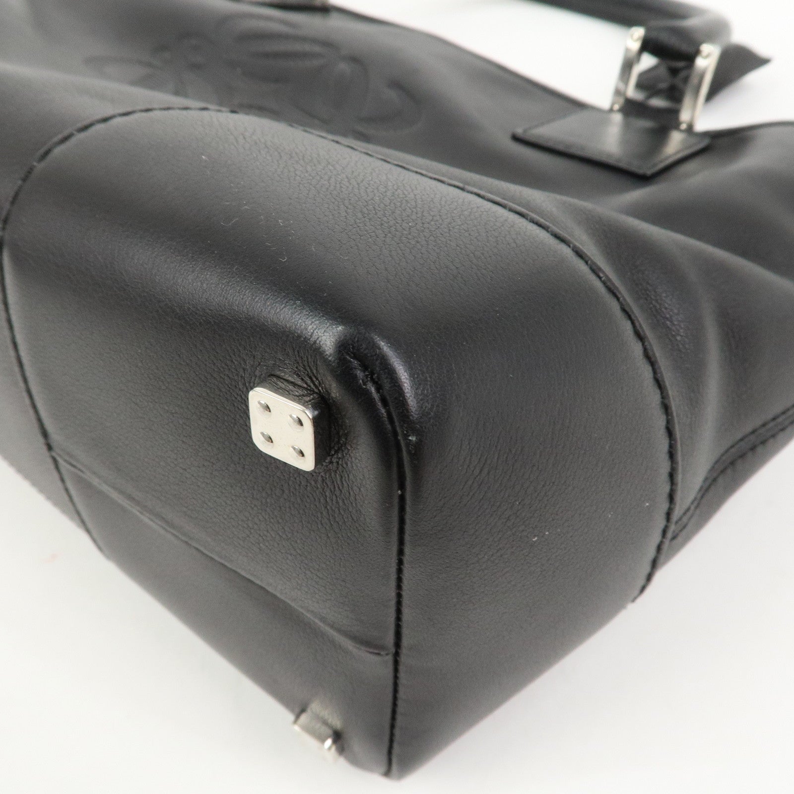 LOEWE Anagram Leather Tote Bag Hand Bag Black