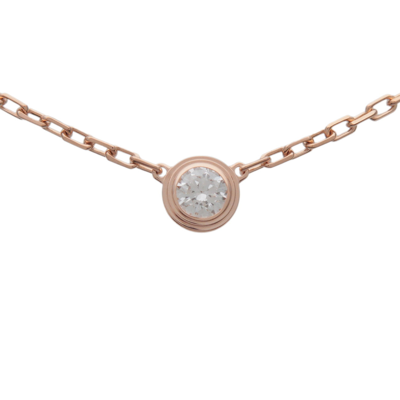 Cartier D'amour 1P Diamond Necklace SM K18 750PG Rose Gold