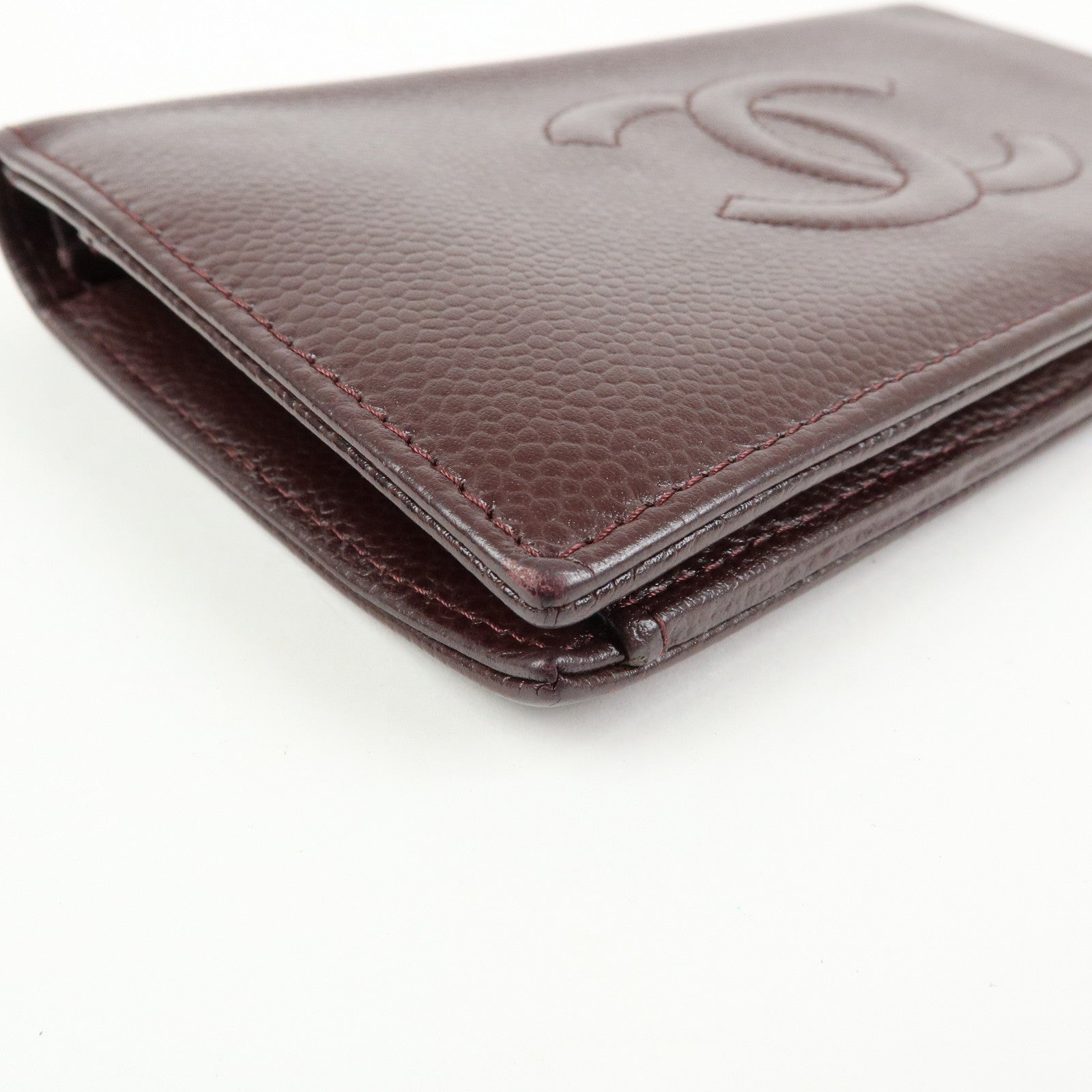 CHANEL COCO Mark Caviarskin Flap Bi-fold Long Wallet Brown