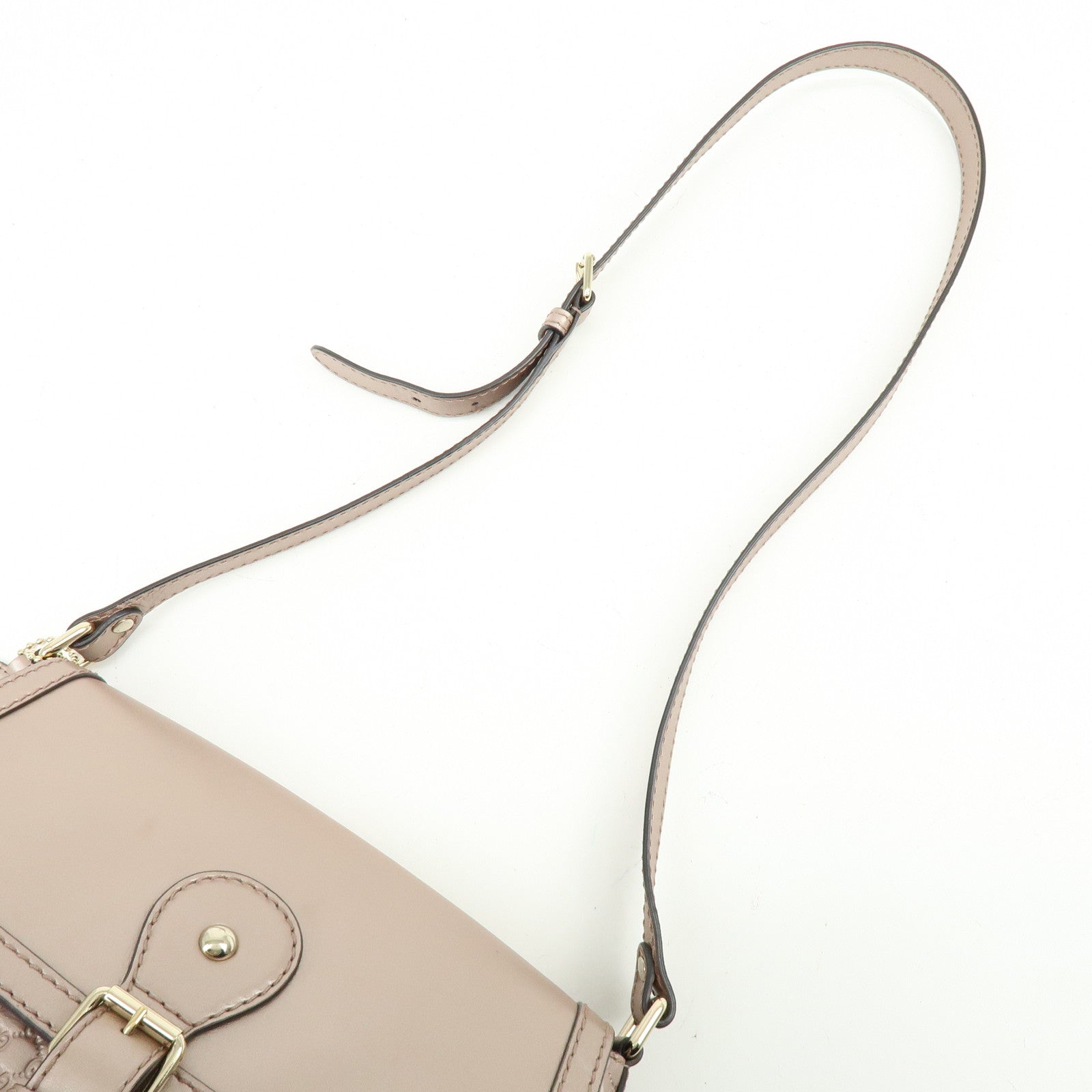 GUCCI Microguccissima Leather Shoulder Bag Metallic Pink 308452