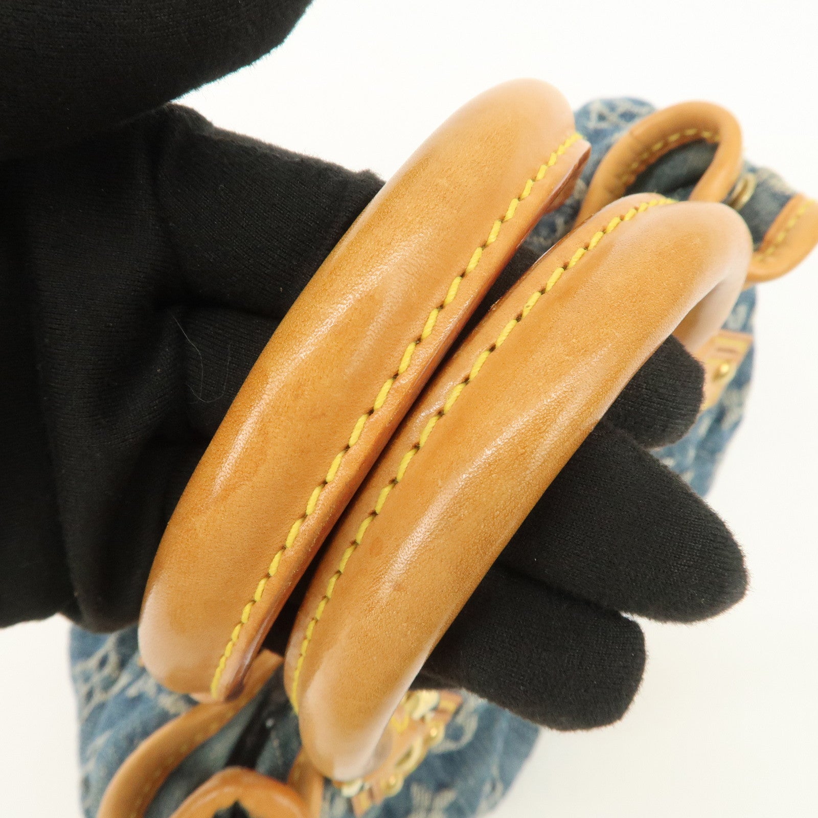 Louis Vuitton Monogram Denim Pleaty Hand Bag Blue M95020