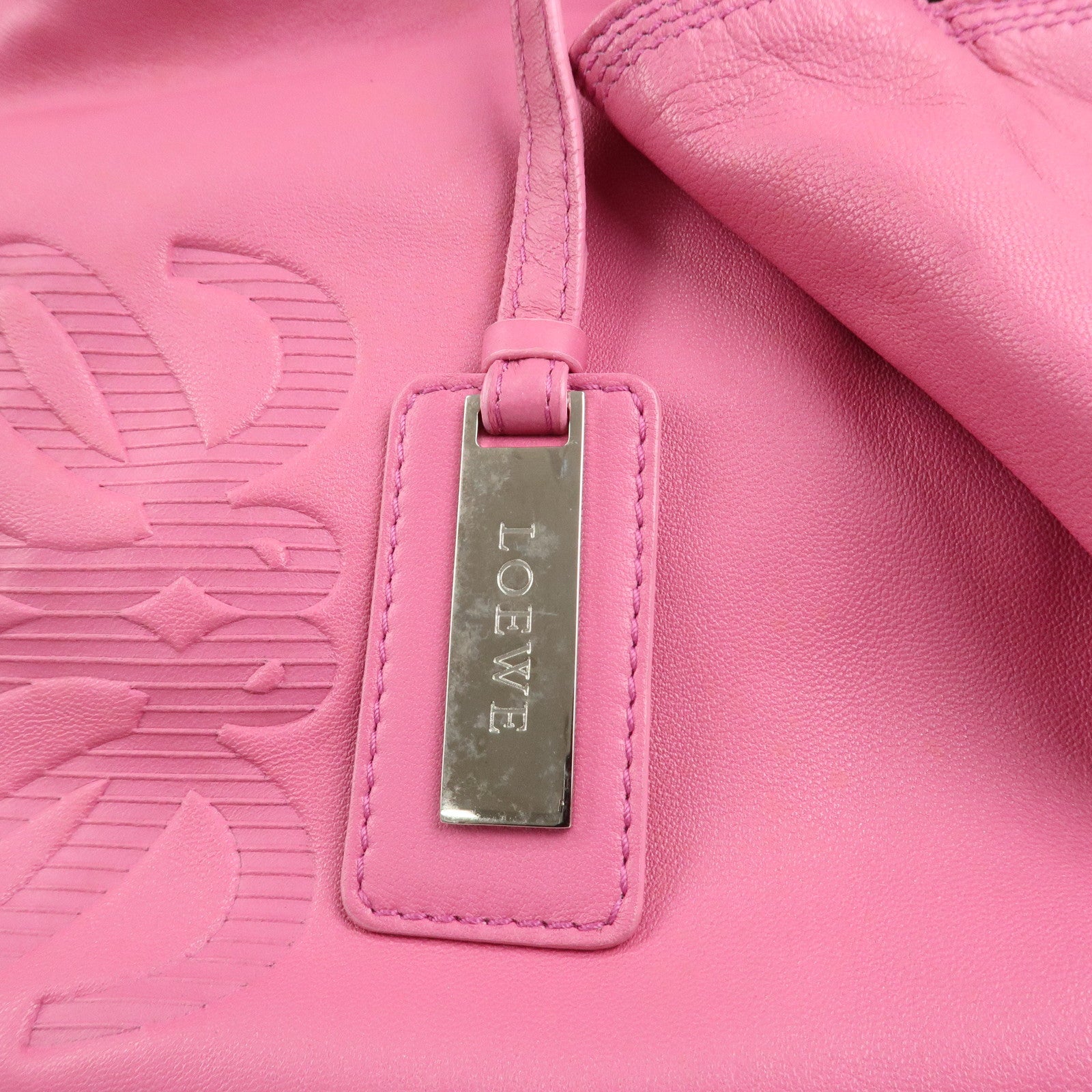 LOEWE Anagram Nappa Aire Leather Hand Bag Shoulder Bag Pink