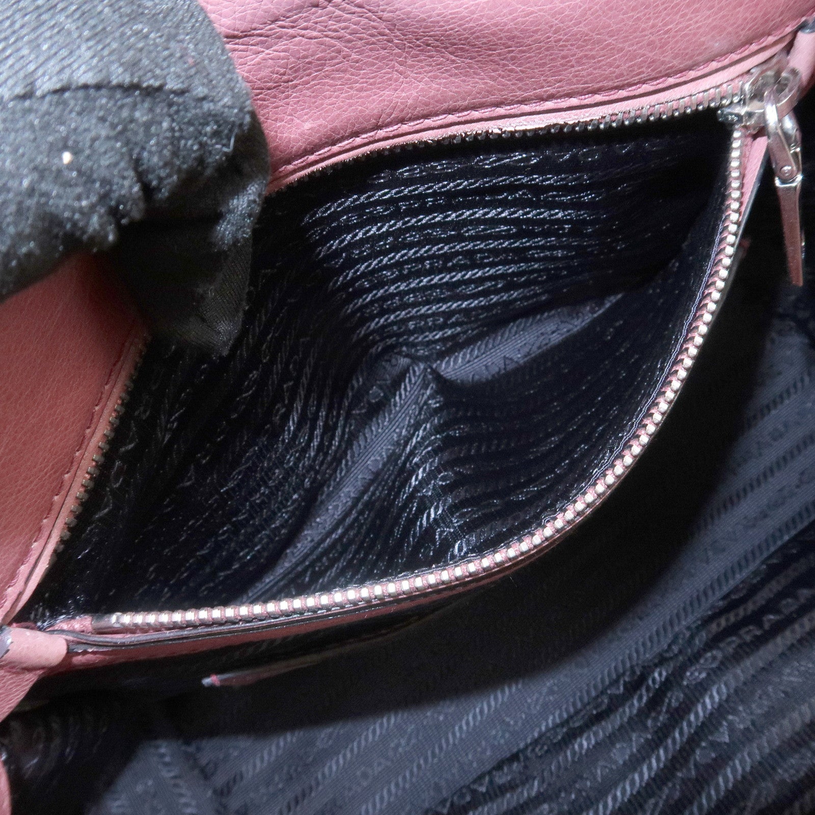 PRADA Logo Leather 2Way Bag Hand Bag Shoulder Bag Pink BN2665