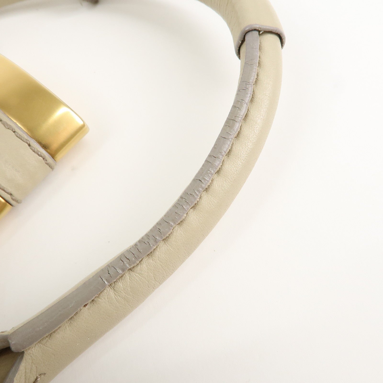 Chloe Paddington Leather Medium Hand Bag Shoulder Bag Beige Used