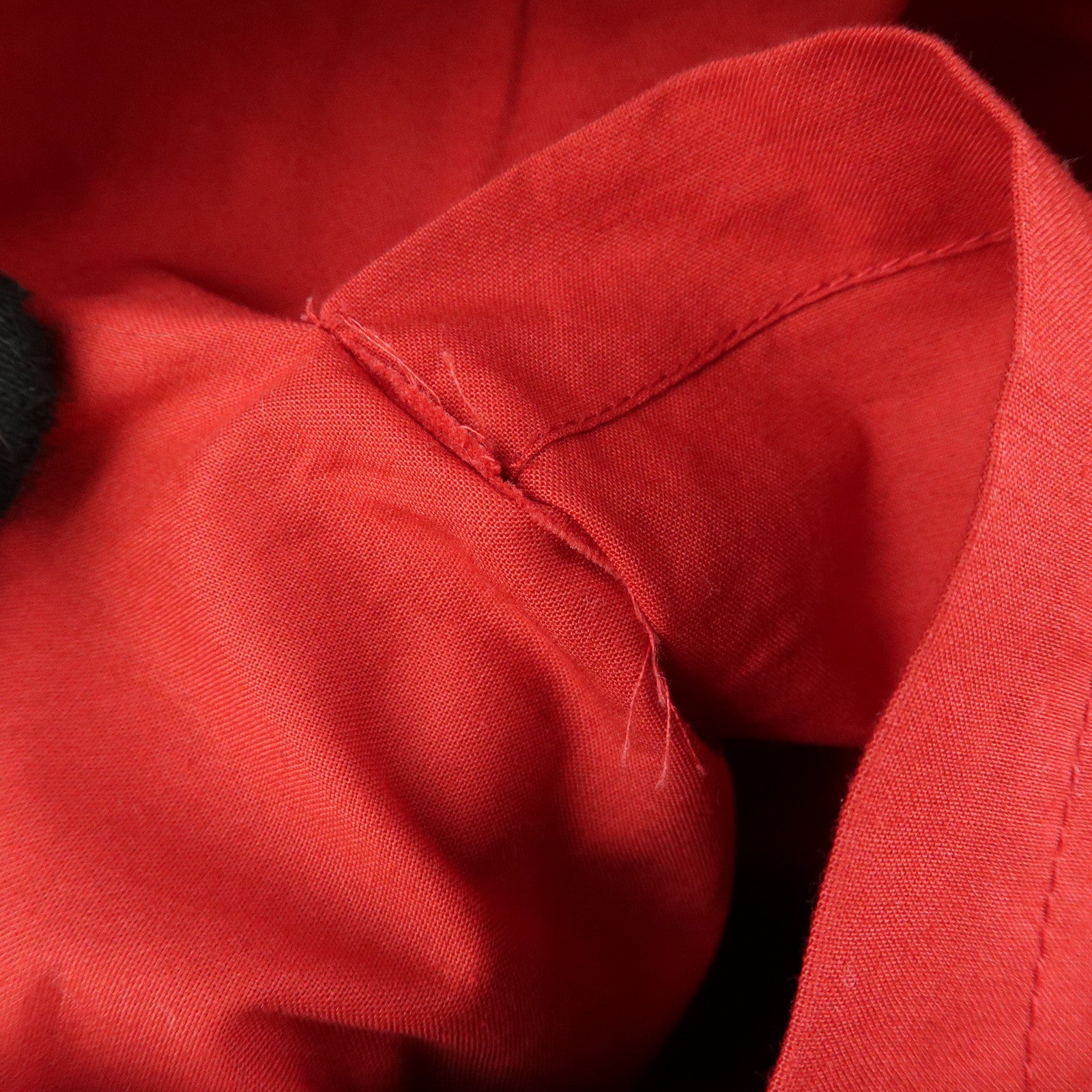 HERMES Amedaba GM Canvas Leather Tote Bag Hand Bag Red