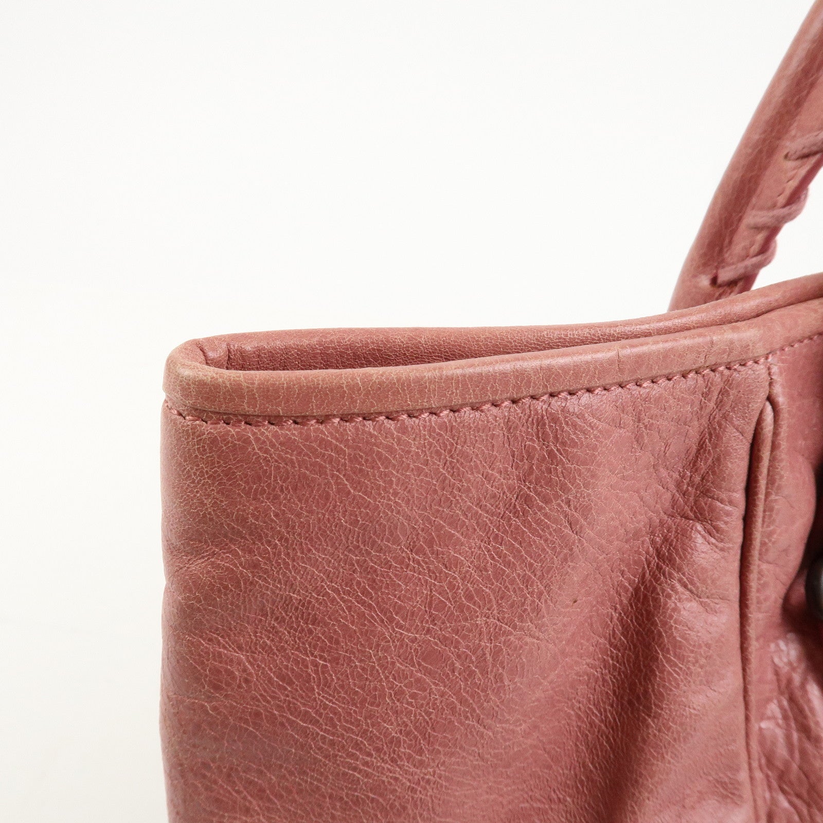 BALENCIAGA The Sunday Leather Tote Bag Hand Bag Pink 228750