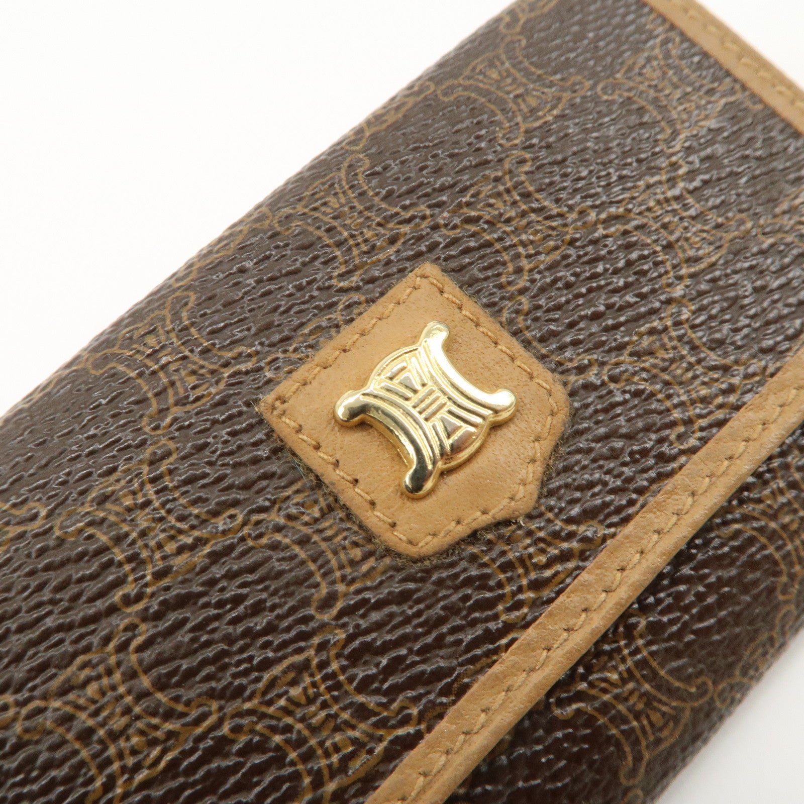 CELINE Macadam Set of 2 Sunglasses Case Key Case Brown