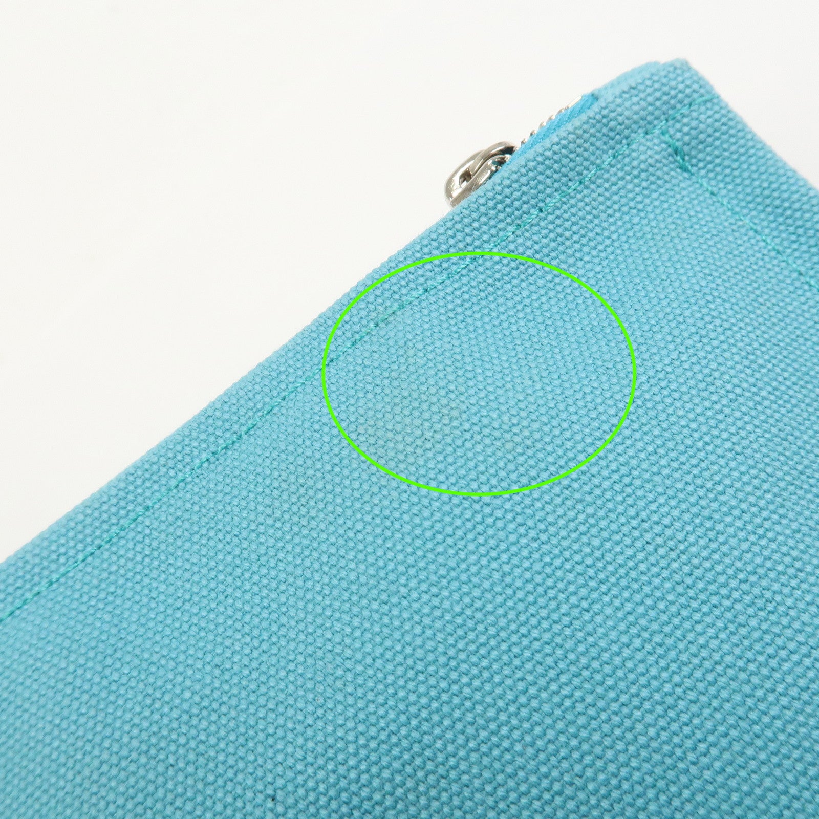 HERMES Bain Yachting Pouch GM Canvas Cosmetic Pouch Blue