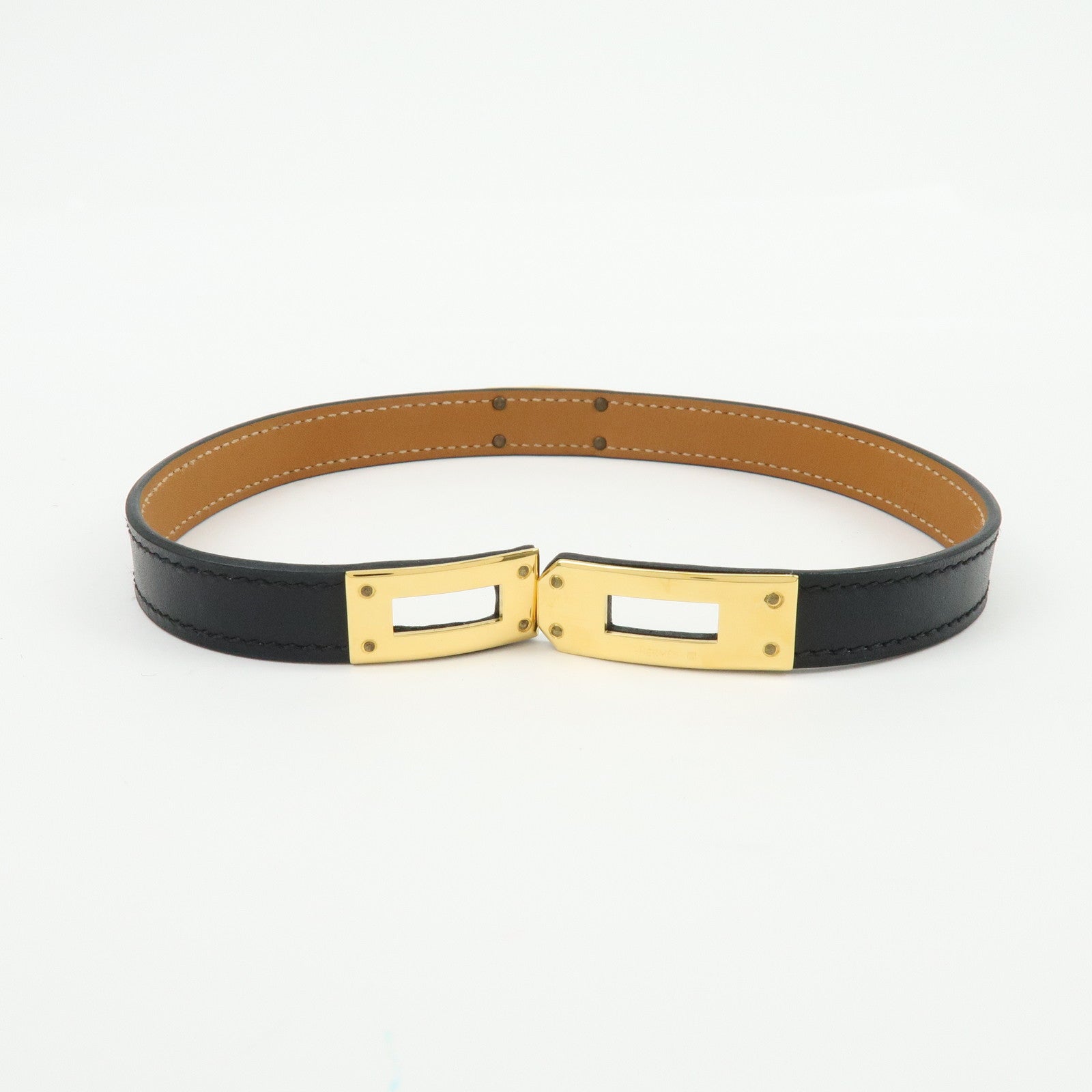 HERMES Vaux Swift Mini Kelly Double Tour Bracelet D Stamped Black