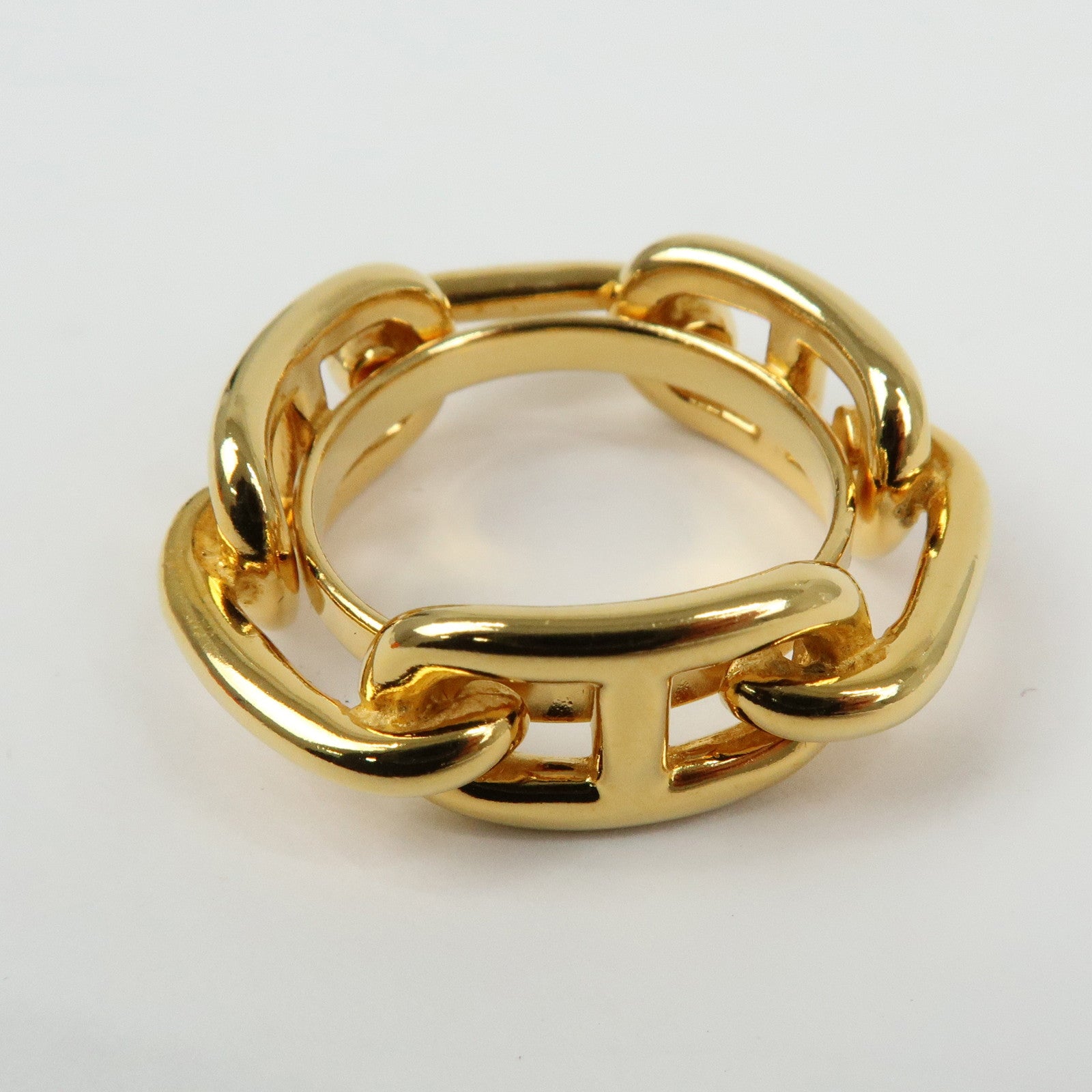 HERMES Sellier Set of 2 Metal Sellier Pin Brooch Legato Scarf Ring