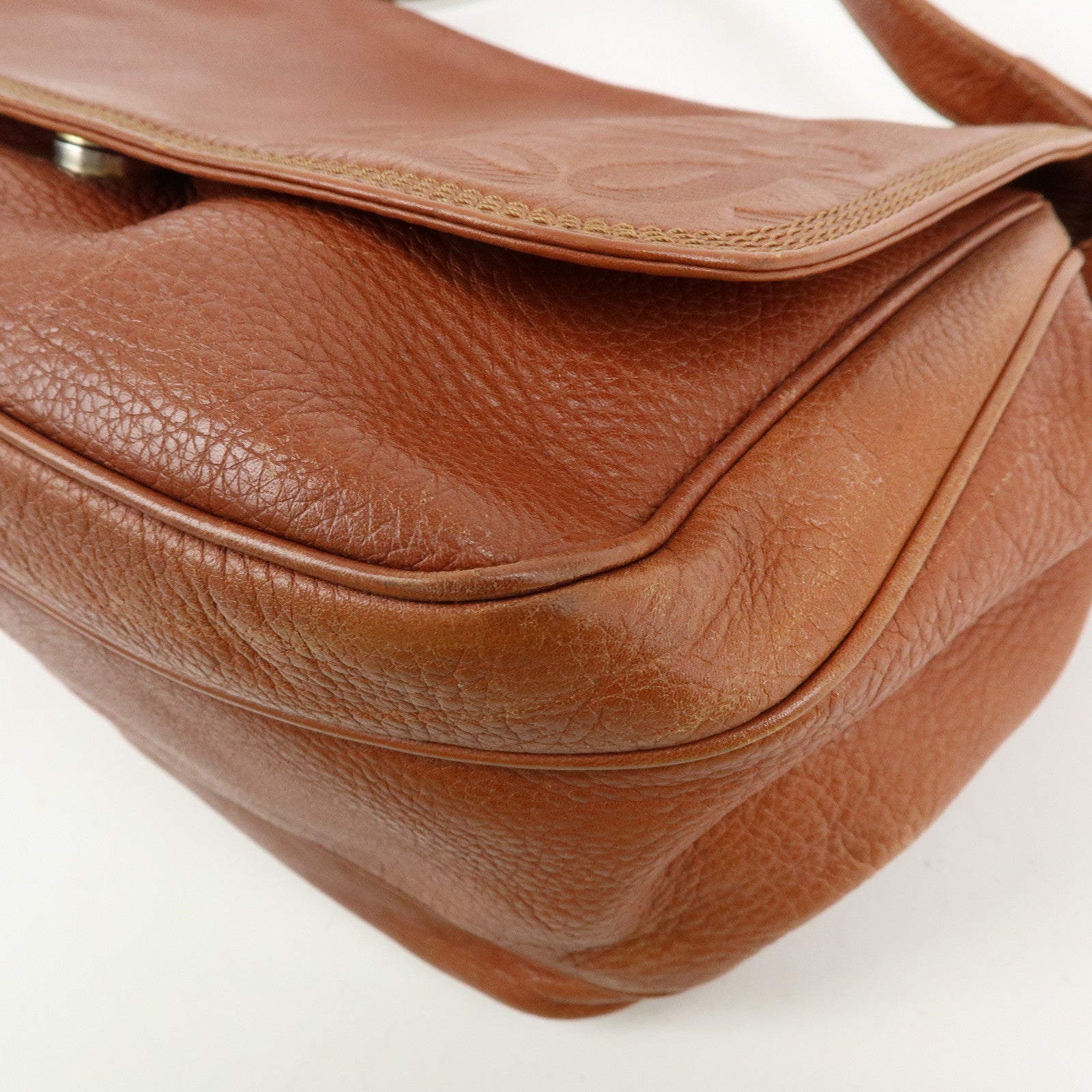 LOEWE Anagram Leather Shoulder Bag Crossbody Bag Brown