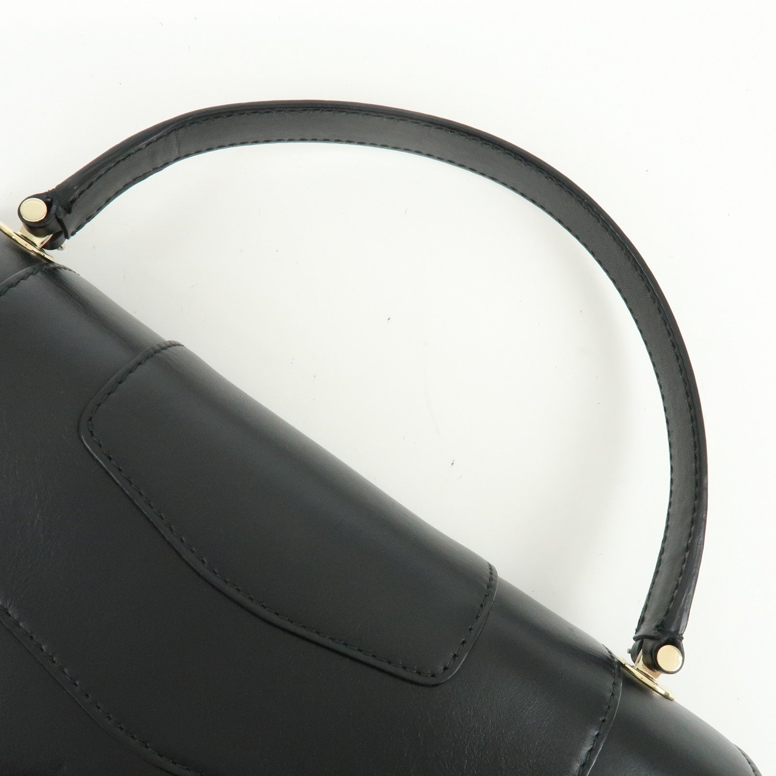 BVLGARI Serpenti Forever Top Handle Calf Leather Hand Bag Black