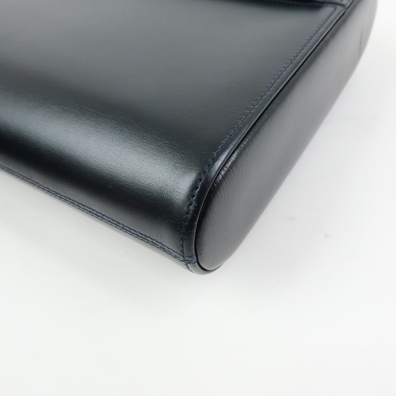 Cartier Sapphire Line Leather Clutch Bag Flat Pouch Dark Navy