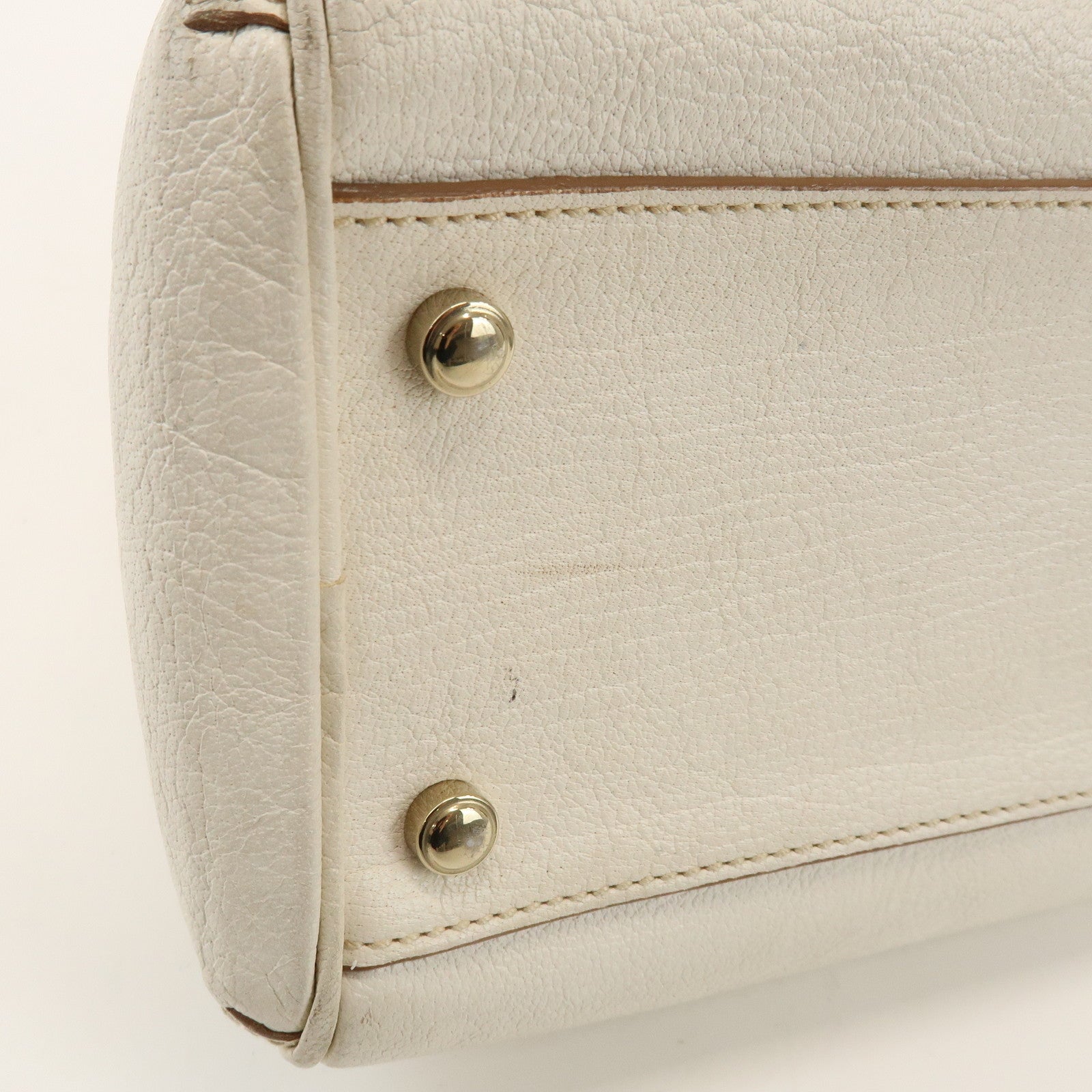 Cartier Must Line Marcello Leather 2Way Hand Bag Tote Bag White