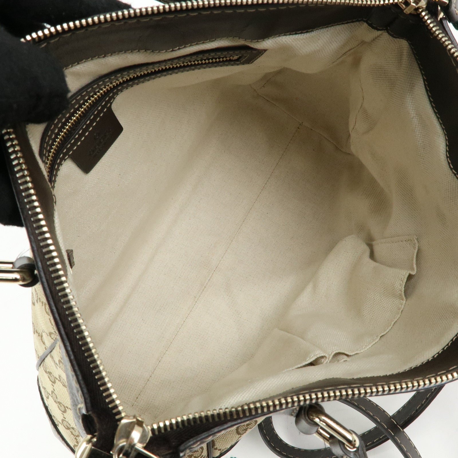 GUCCI Mayfair GG Canvas Leather Hand Bag Beige Brown 269894