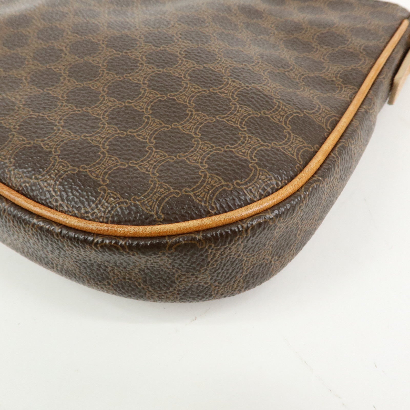 CELINE Macadam PVC Leather Shoulder Bag Hand Bag Brown