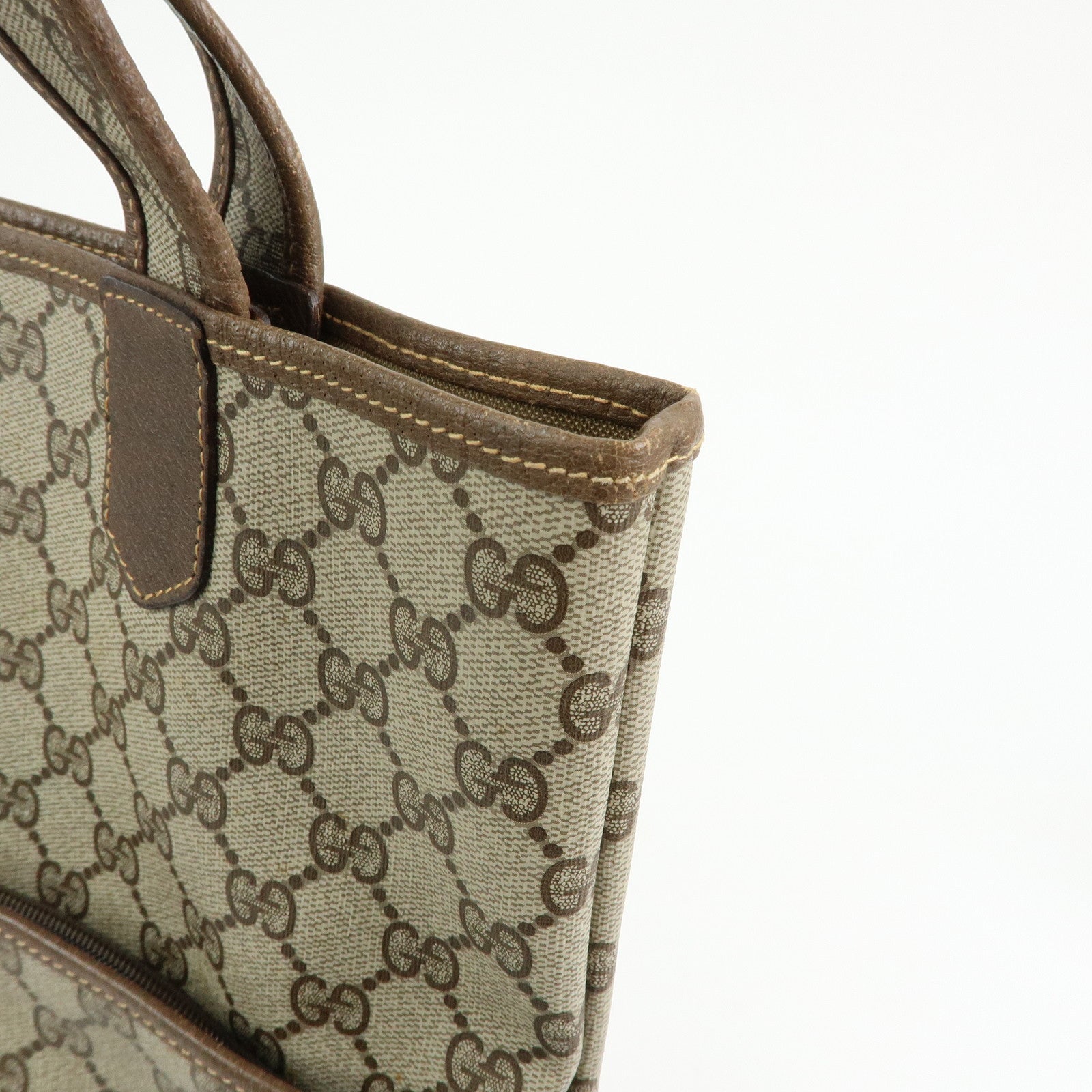 GUCCI GG Supreme Tote Bag Shoulder Bag Brown Beige 002・39・0054