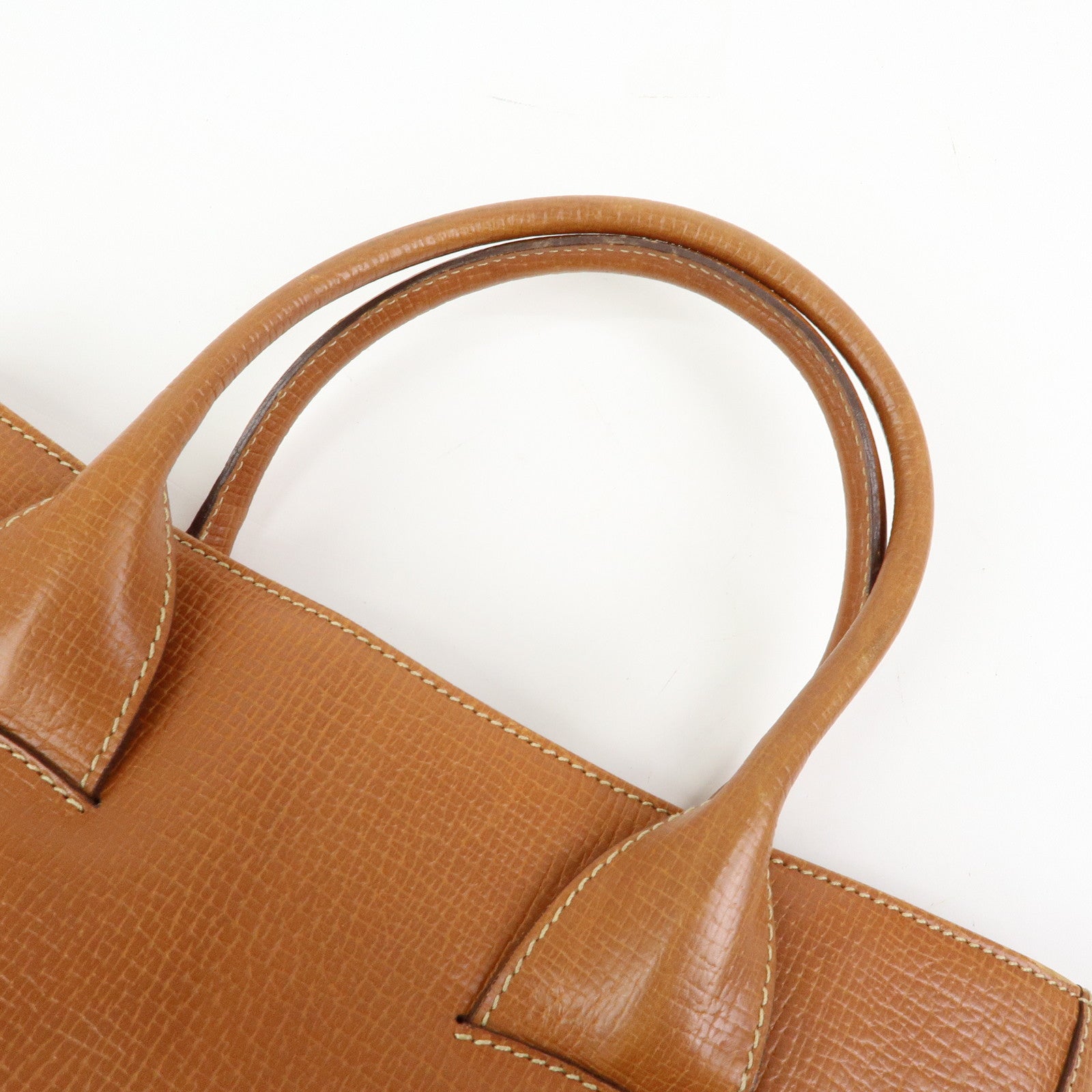 LOEWE Embossed Leather 2Way Bag Hand Bag Shoulder Bag Brown