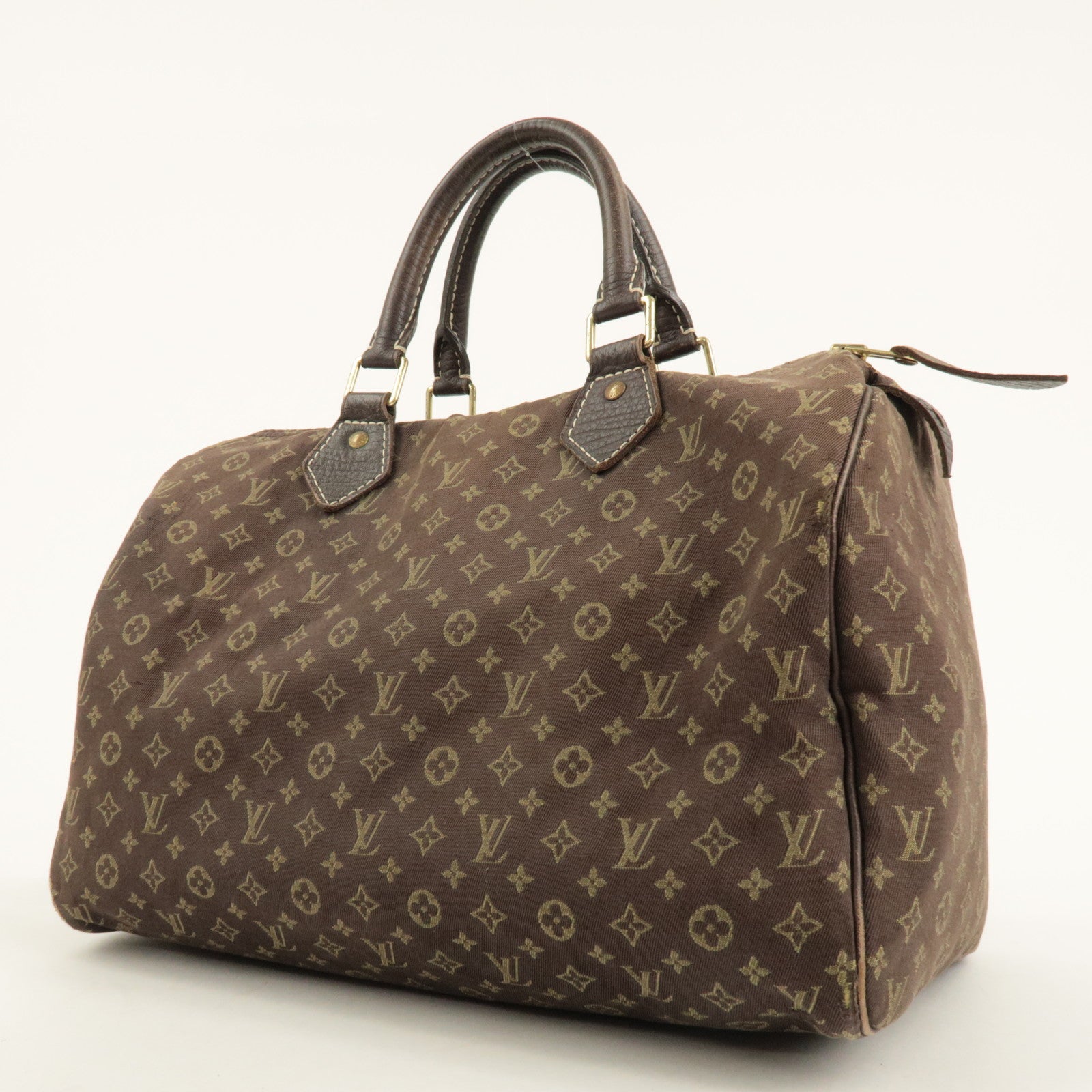 Louis Vuitton Monogram Mini Lin Speedy 30 Boston Bag Ebene M95224