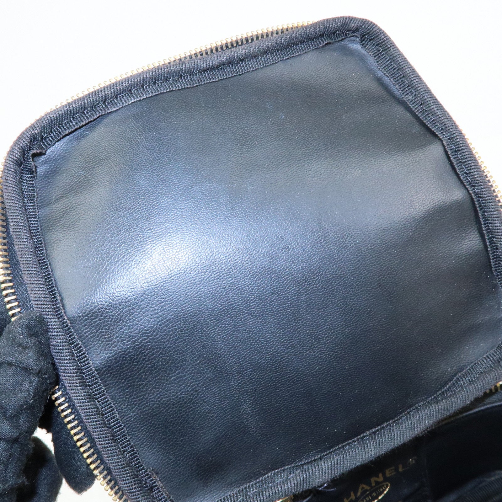 CHANEL COCO Mark Caviarskin Hand Bag Vanity Case Black A01997