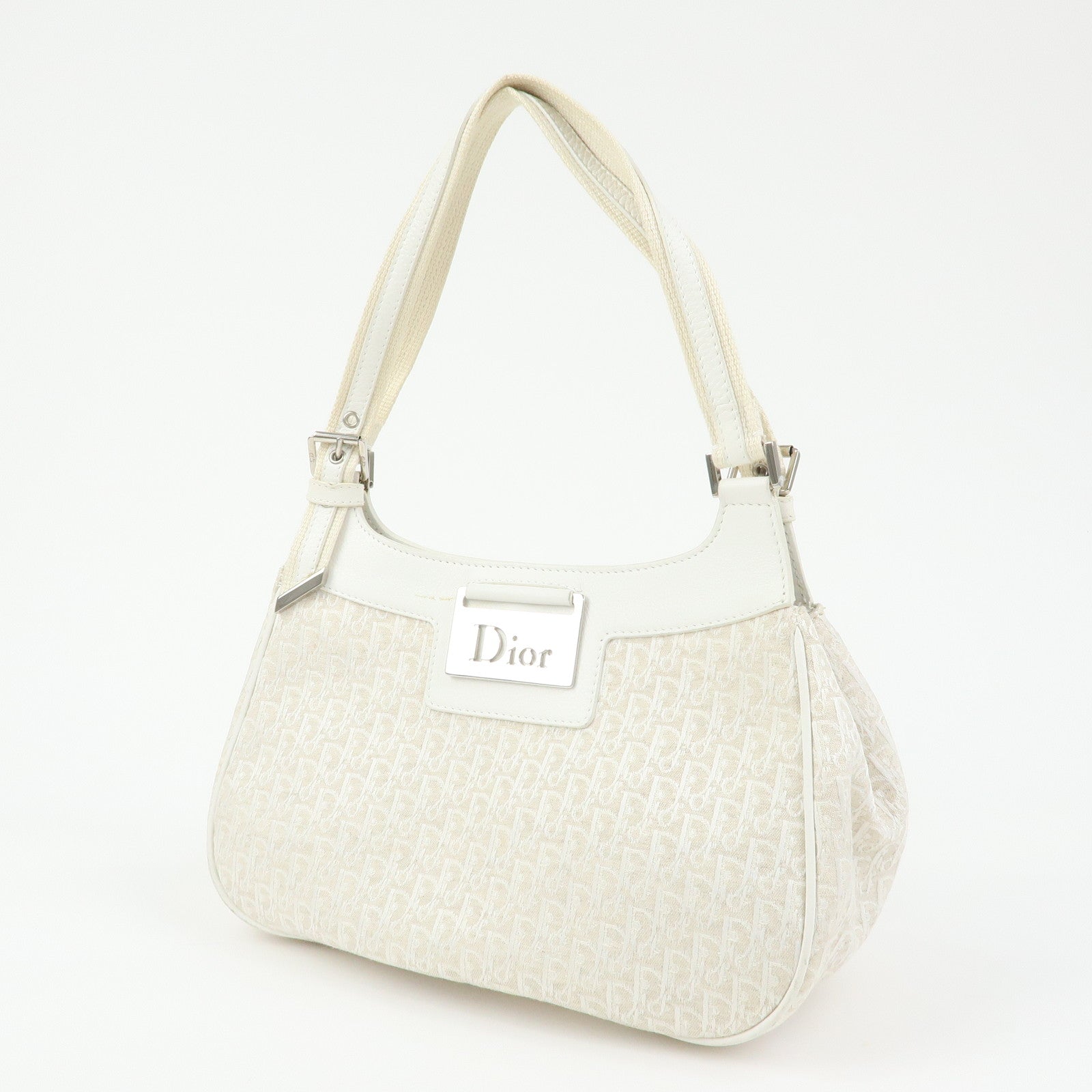 Christian Dior Street Chic Trotter Canvas Leather Shoulder Bag